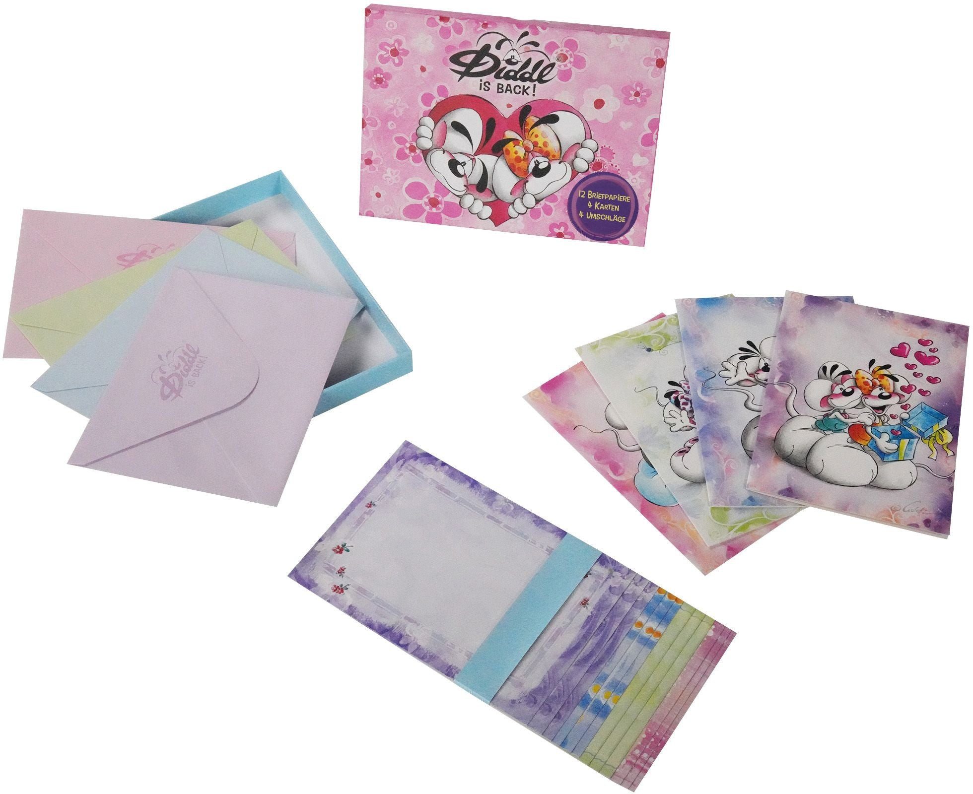 Diddl Briefpapier Diddl Briefpapier-Set 20-tlg. – 12 Briefpapiere, 4 Karten, 4 Umschläge