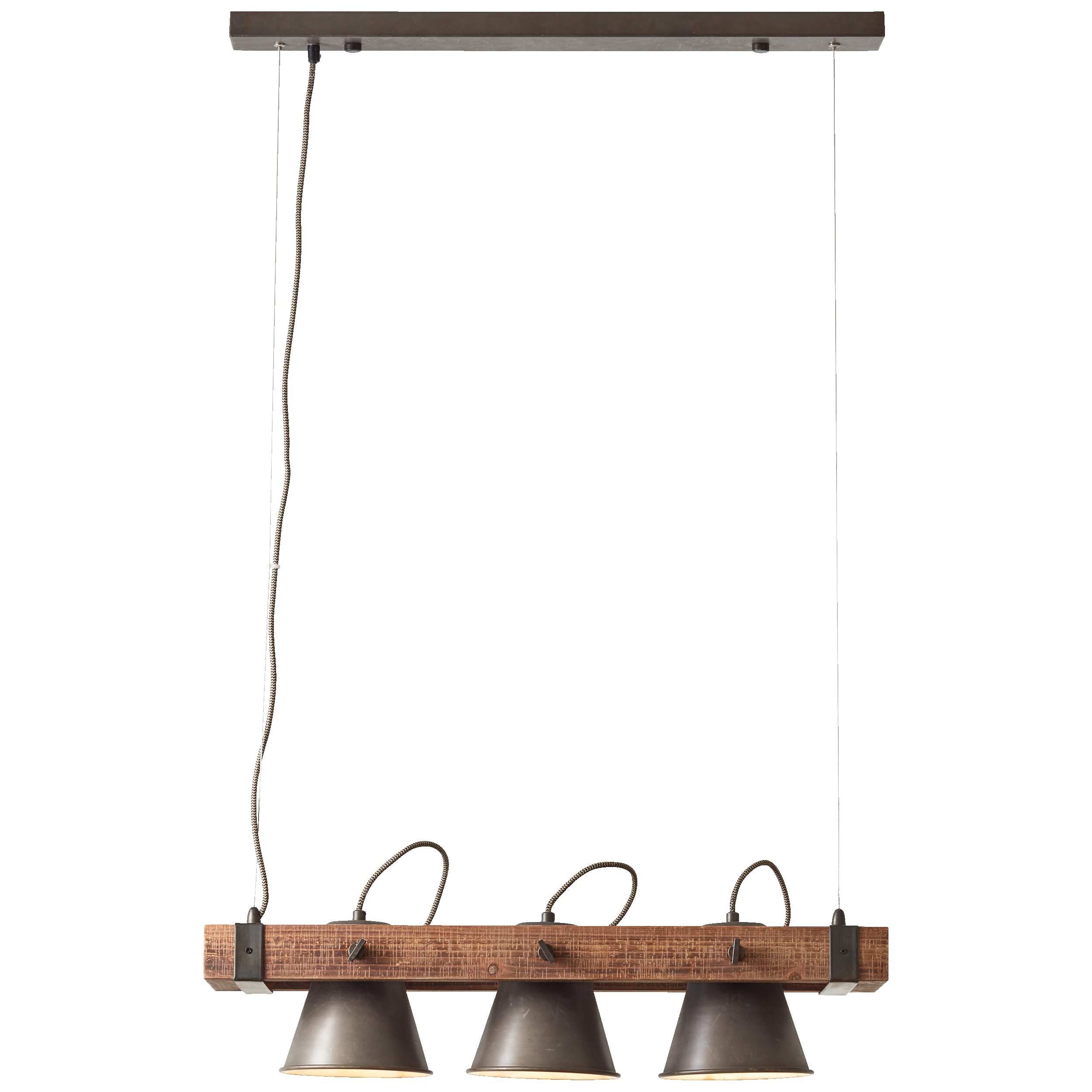 Lightbox Pendelleuchte, ohne Leuchtmittel, 3flammige Hängelampe - Köpfe schwenkbar höhenverstellbar - 70cm Breite