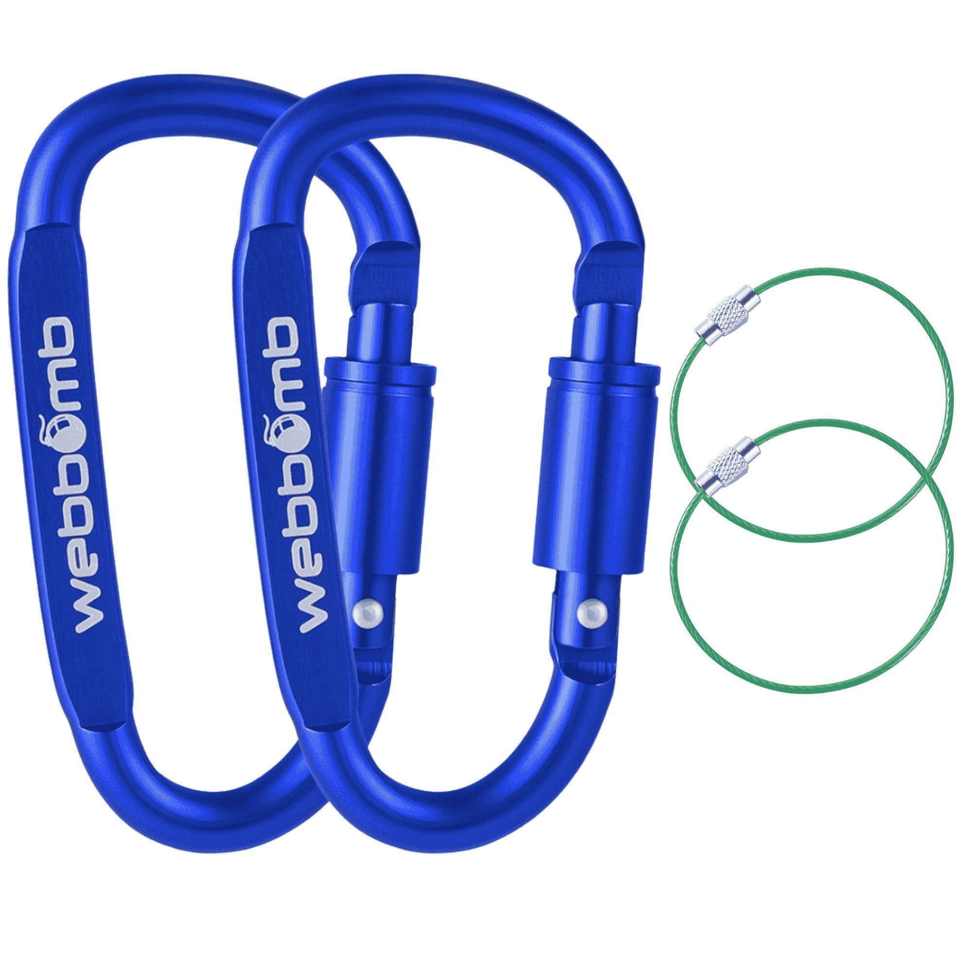 WEBBOMB Karabiner 8cm Schraubkarabiner Karabinerhaken + Schlüsselring Schlüsselanhänger, (2 St)