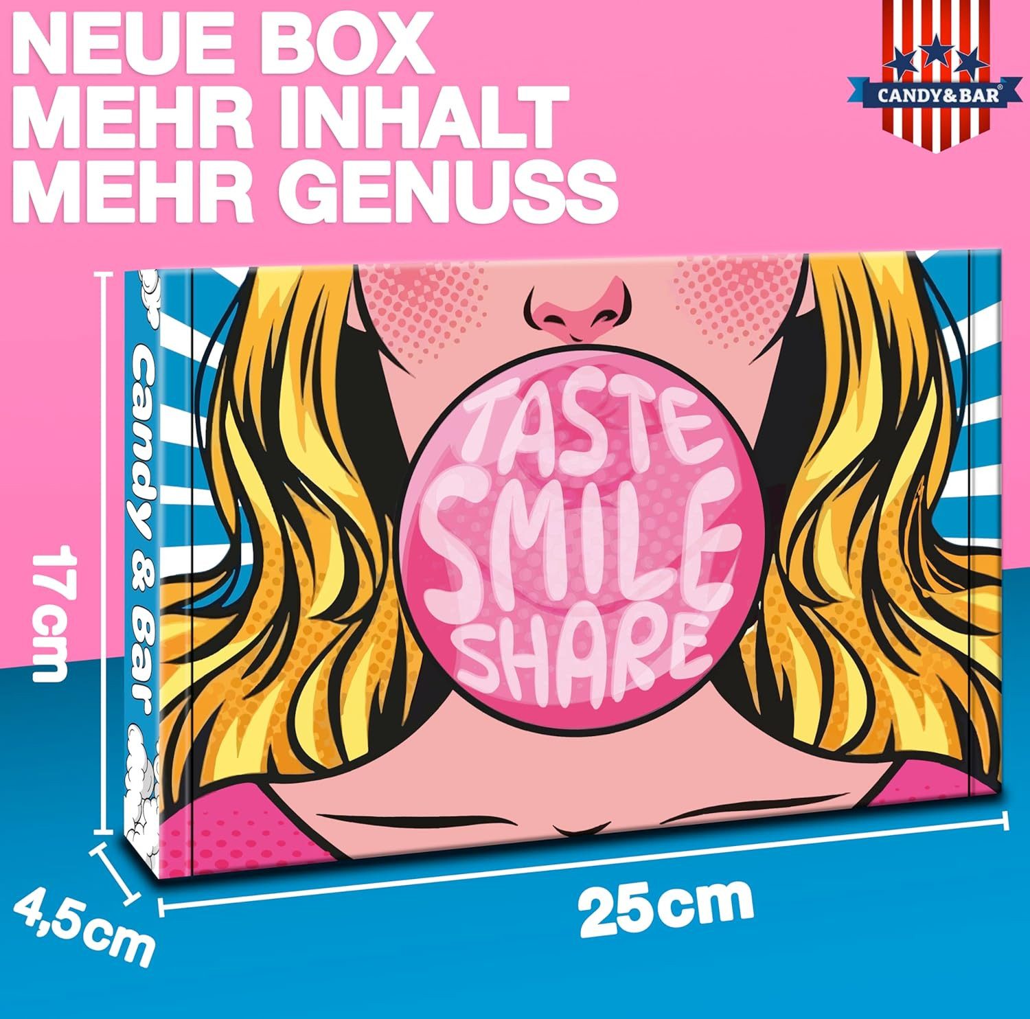 Candy & Bar Süßigkeit Prime USA Box, USA Candy Mix Geschenkbox, Candy & Bar®