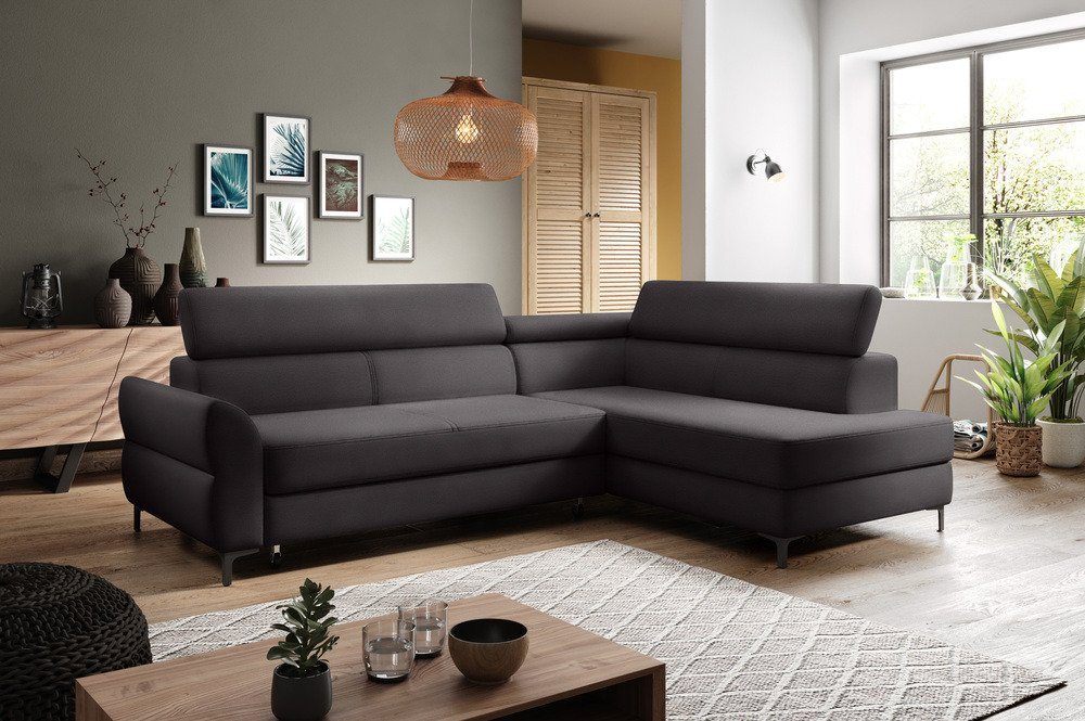 Stylefy Ecksofa Remondini, L-Form, Eckcouch, mane links oder rechts bestellbar, mit Bettfunktion und Bettkasten, Relaxfunktion, Modern Design | Ecksofas