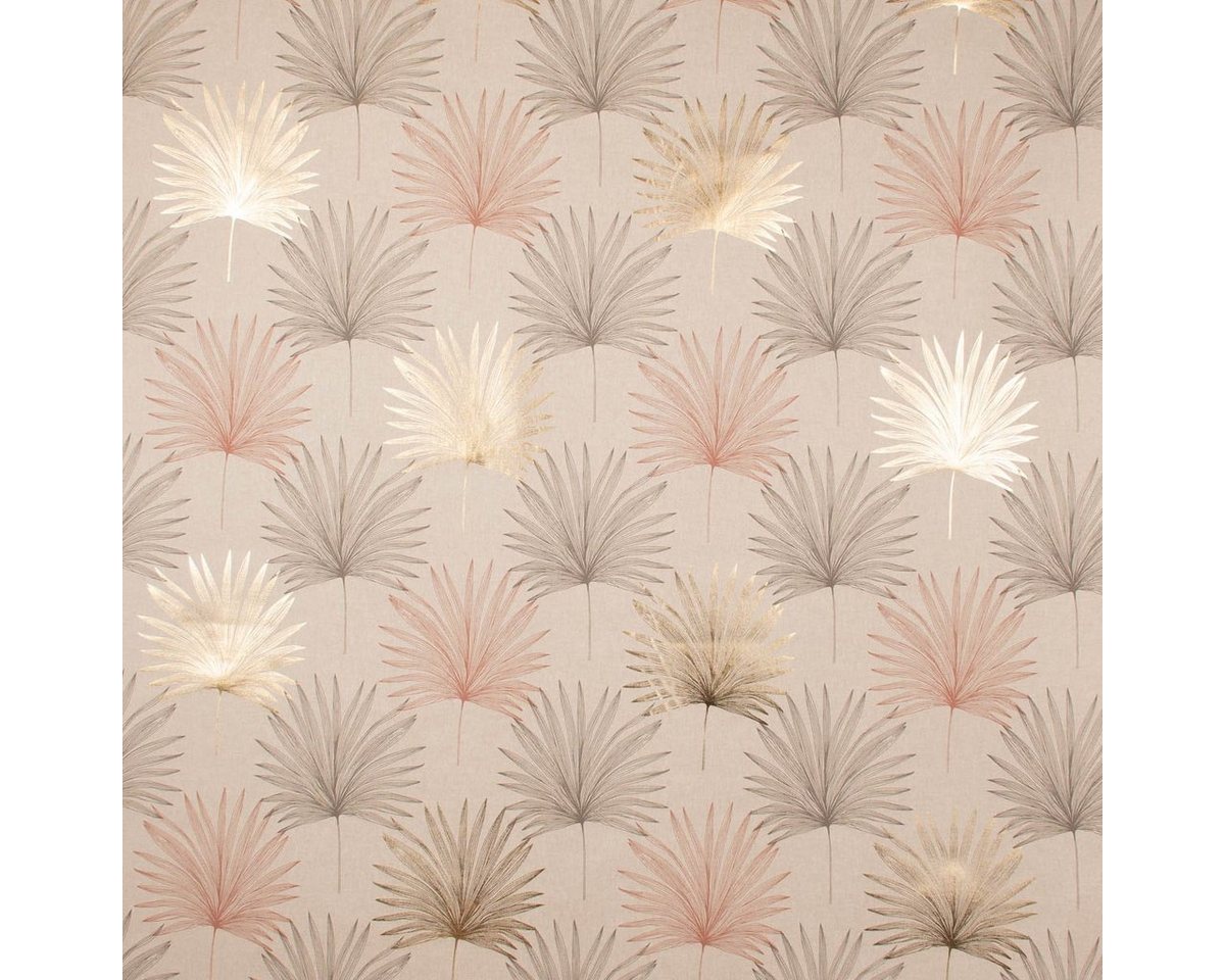 Thumbnail - SCHÖNER LEBEN. Stoff Dekostoff Leinenlook Luxury Palm Palmblätter natur braun gold 1,40m