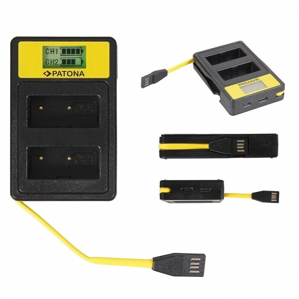 Patona Smart Dual LCD USB für Fuji NP-W126 Kamera-Ladegerät (1-tlg., NPW-126 HS30 HS30EXR HS33 HS33EXR fujifilm)