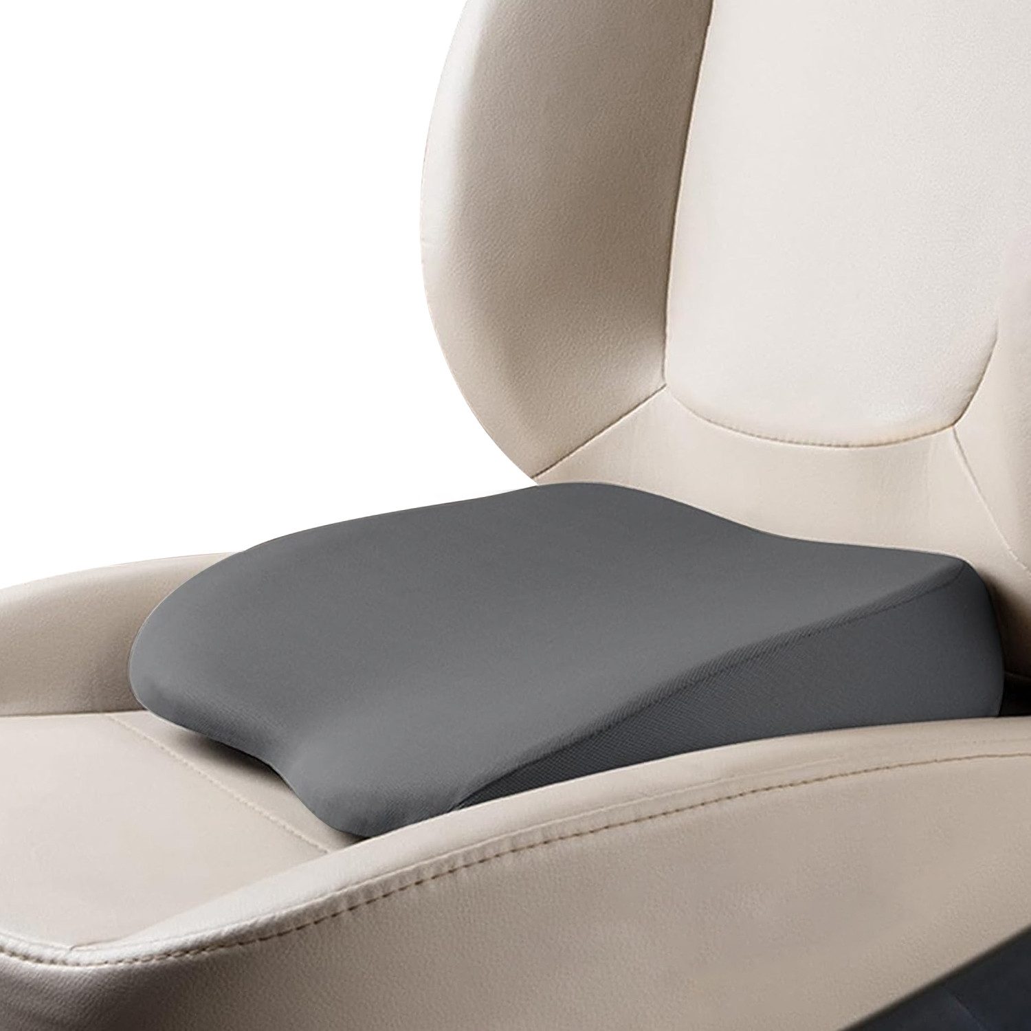 OSTWOLKE Sitzkissen Ergonomisches Autositzkissen aus Memory Foam Keilkissen für Autositze, zur Sitzerhöhung & Haltungssupport, Rutschfeste Unterseite