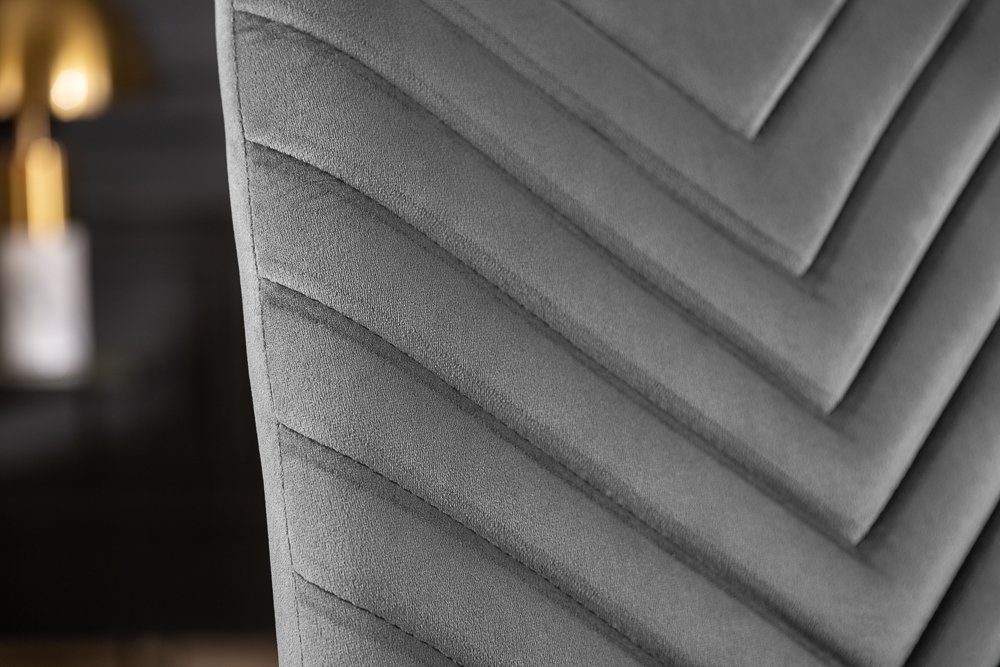 grau Retro Samt · / · schwarz, · Metall Esszimmer AMAZONAS riess-ambiente Stuhl