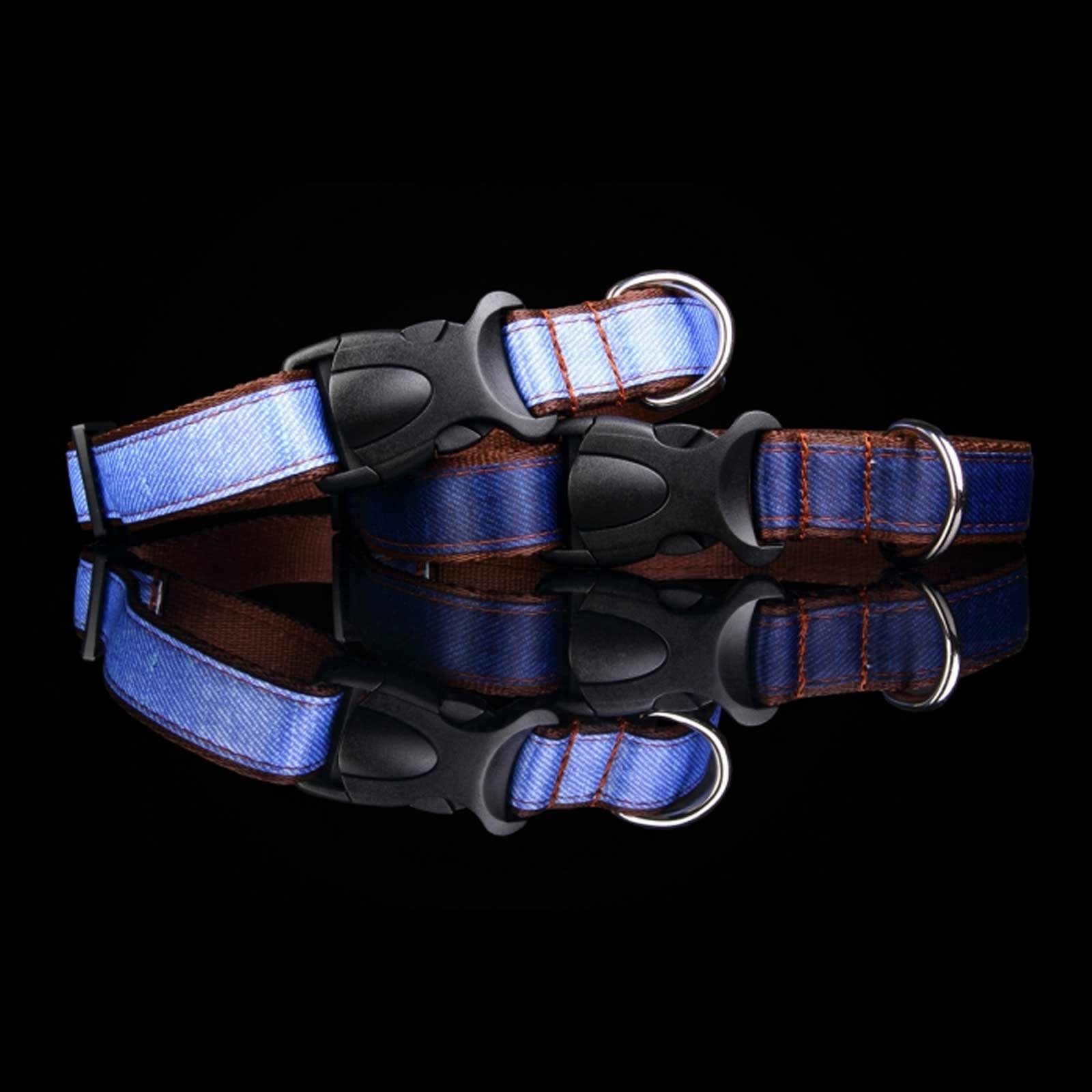 Hunde-Halsband Hundehalsband aus Nylon Jeansmotiv
