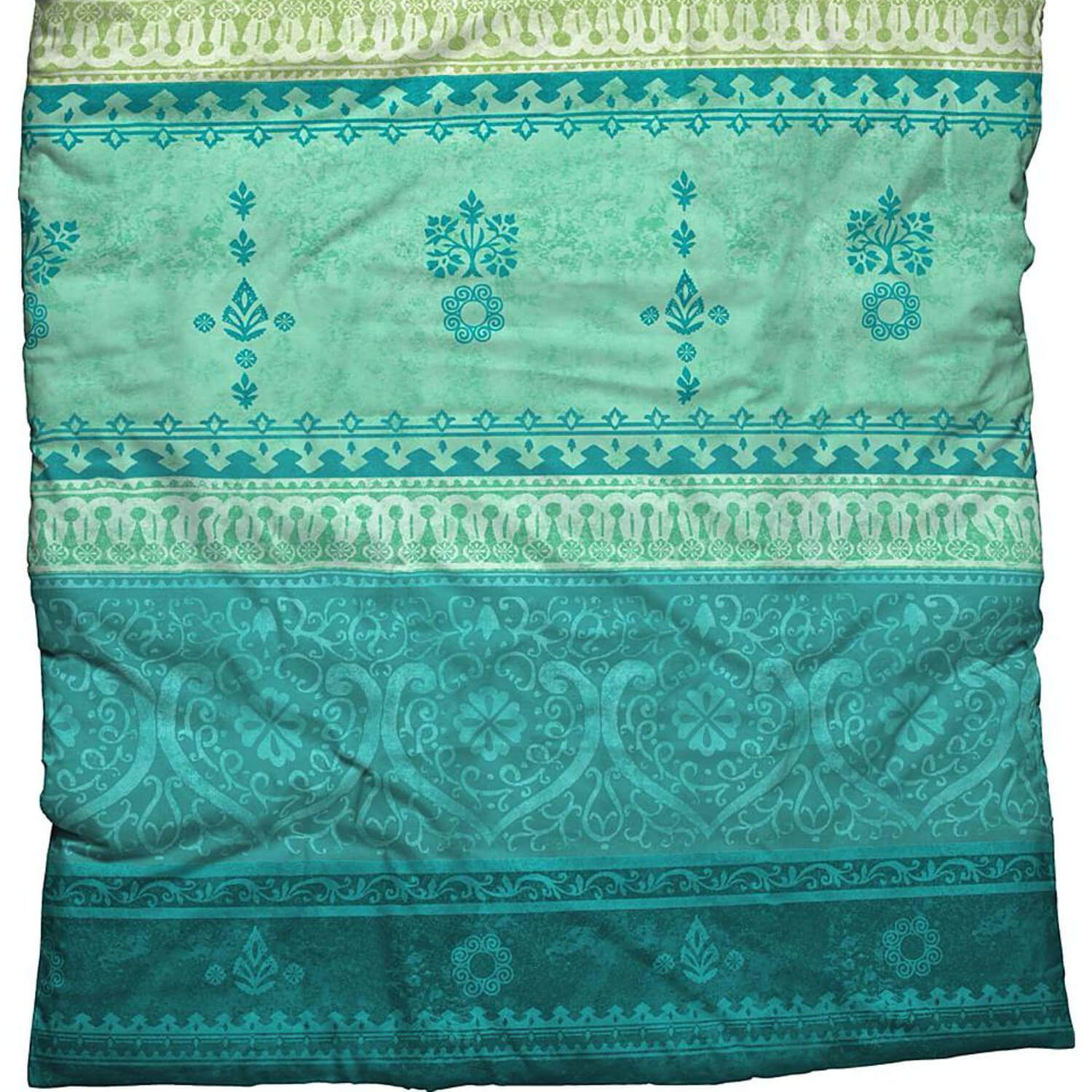 CASATEX Bettwäsche Indi Türkis Smaragd Satin, Satin, 2 teilig, Orientalisch, Indisch, Muster