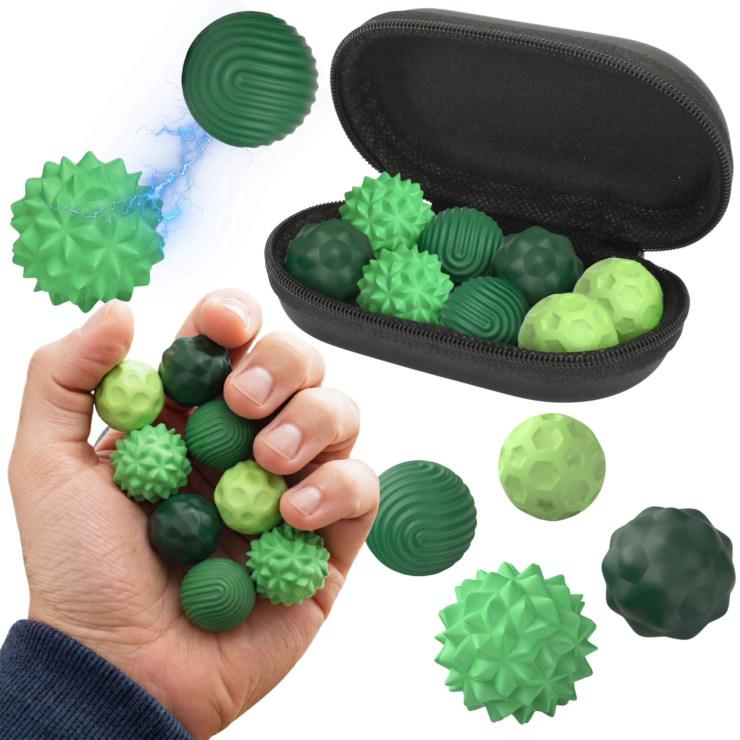 Sarcia.eu Lernspielzeug Magnetische Anti-Stress-Bälle, 8 Silikonbälle + Etui