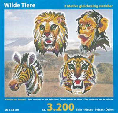 Stick it Steckpuzzle Wilde Tiere XXL, 3200 Puzzleteile, Bildformat: je 26 cm x 33 cm