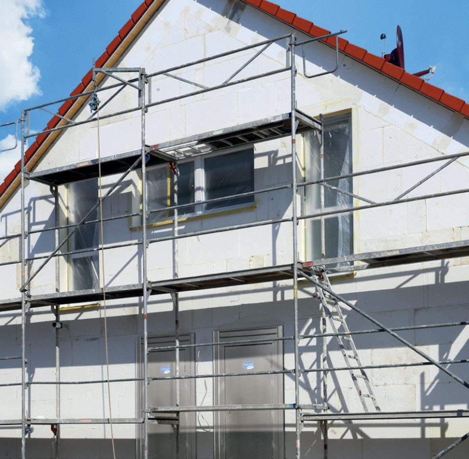 steinau Haustür Baustellen-Schutztür inkl. Zarge - Doppelwandig - Sicherheitsschloss (1-St), Aushebelsichere Bänder und massiver Sicherungsbolzen