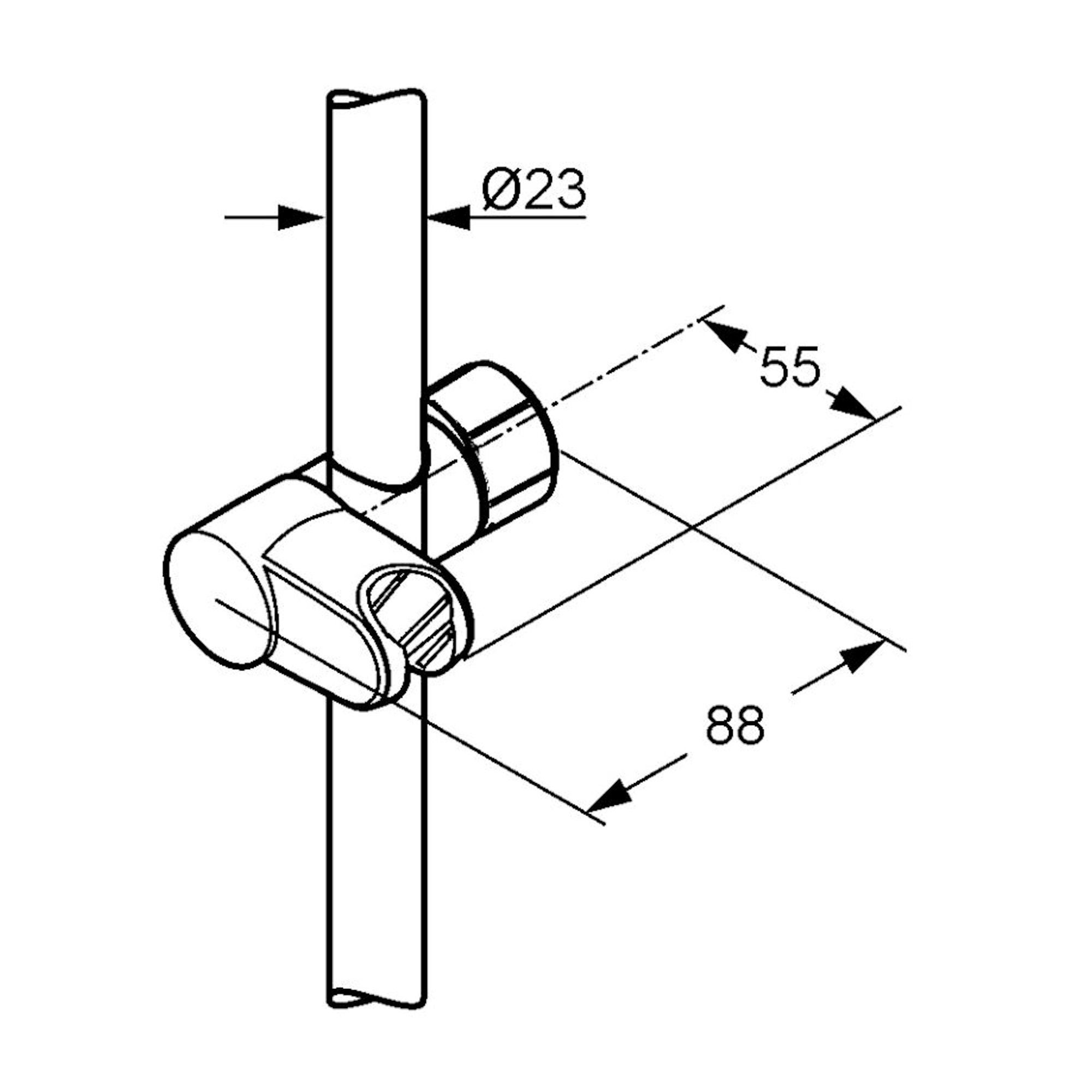 Kludi Brausehalter Gleiterschieber Brausehalter Sirena für Wandstange 23 mm