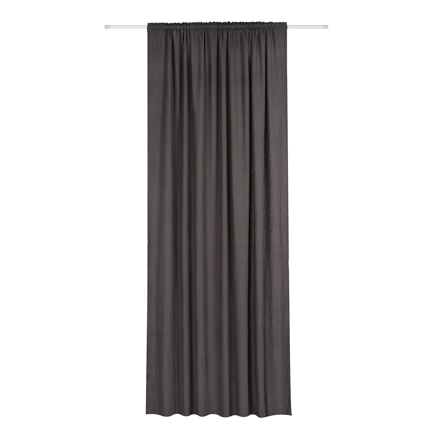 Gerster Vorhang Bio-Baumwolle/Leinen-Schal Uni, 140x270cm,anthrazit (OCS), günstig online kaufen