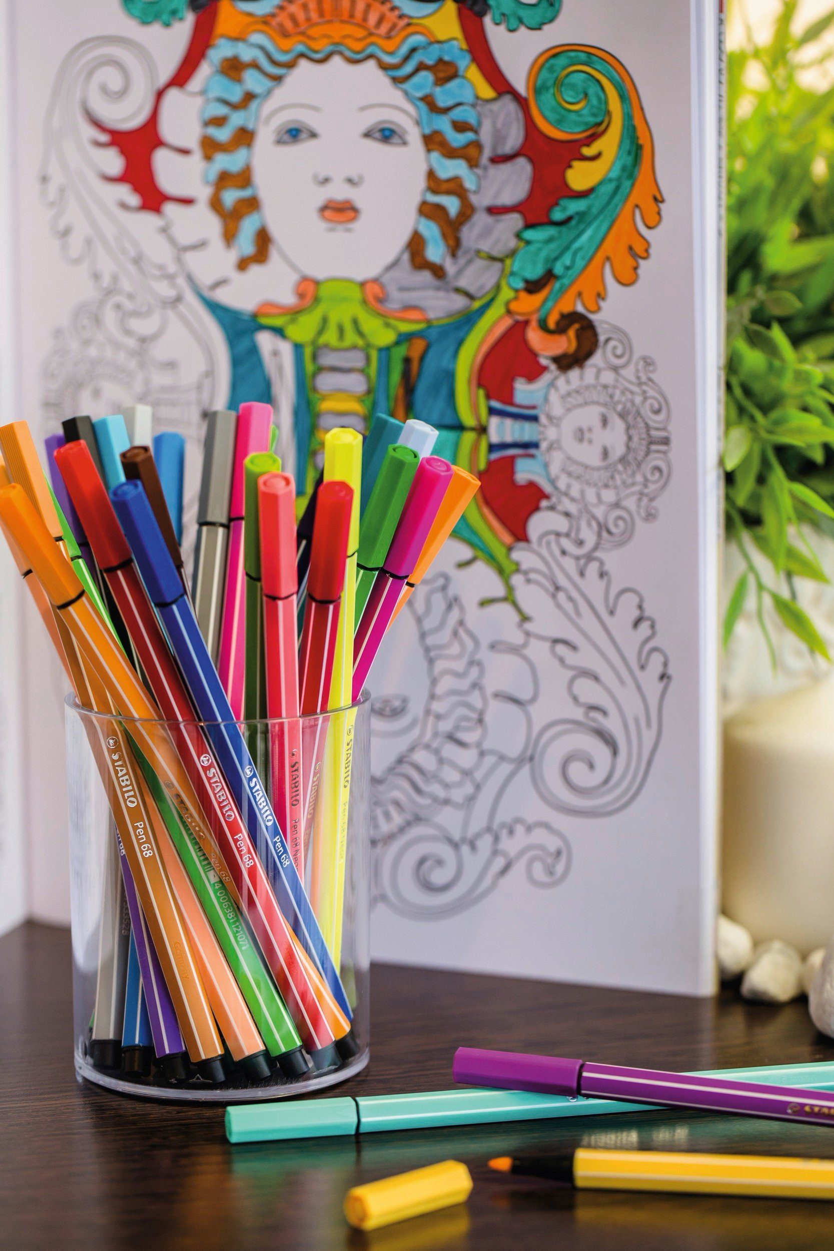 STABILO Faserstift Fasermaler Stabilo Pen 68 neon