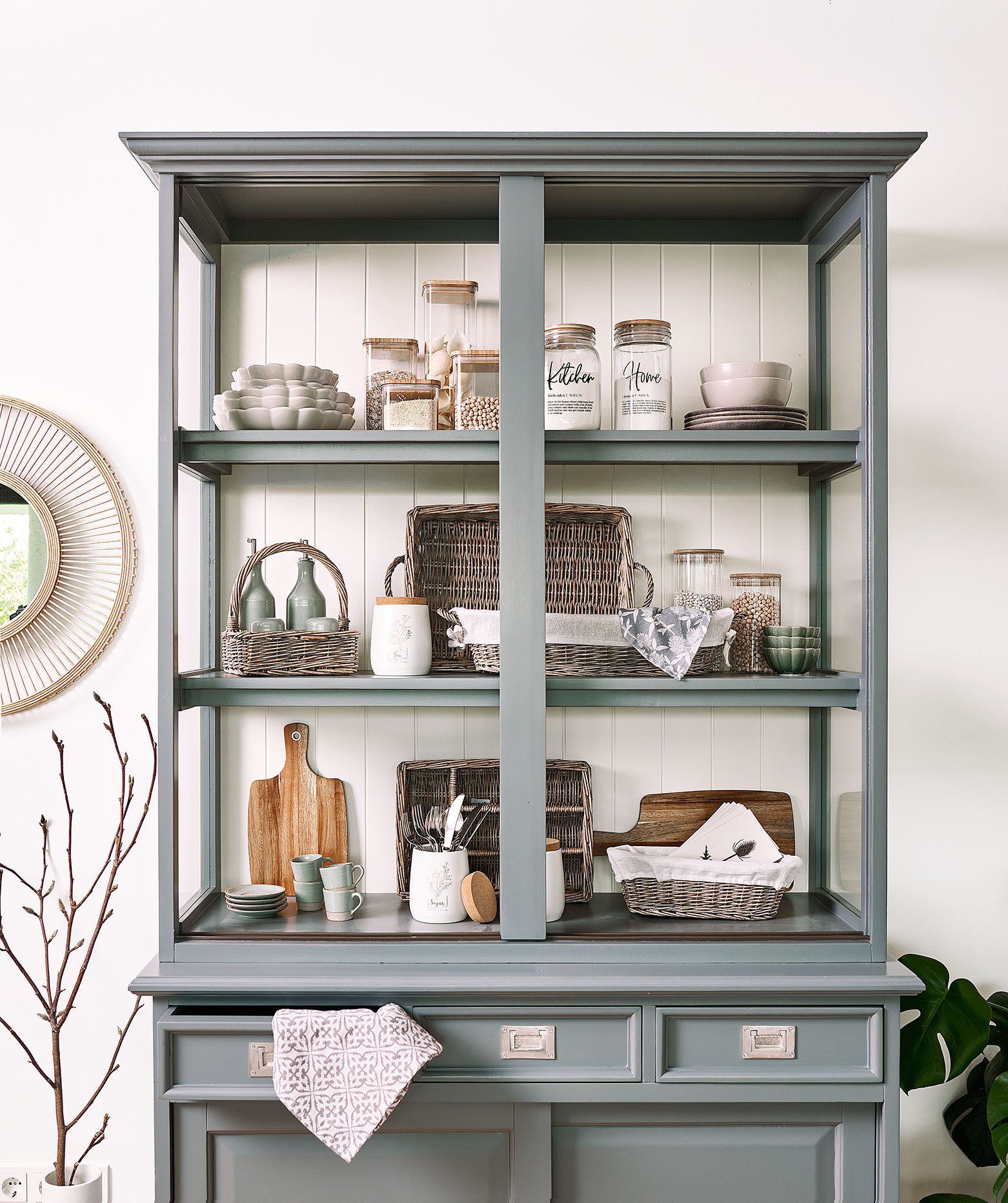 Zeller Present Brotkorb Baguette, Baumwolle, Holz, (Set, 2-tlg), Stylisch im Landhausstil