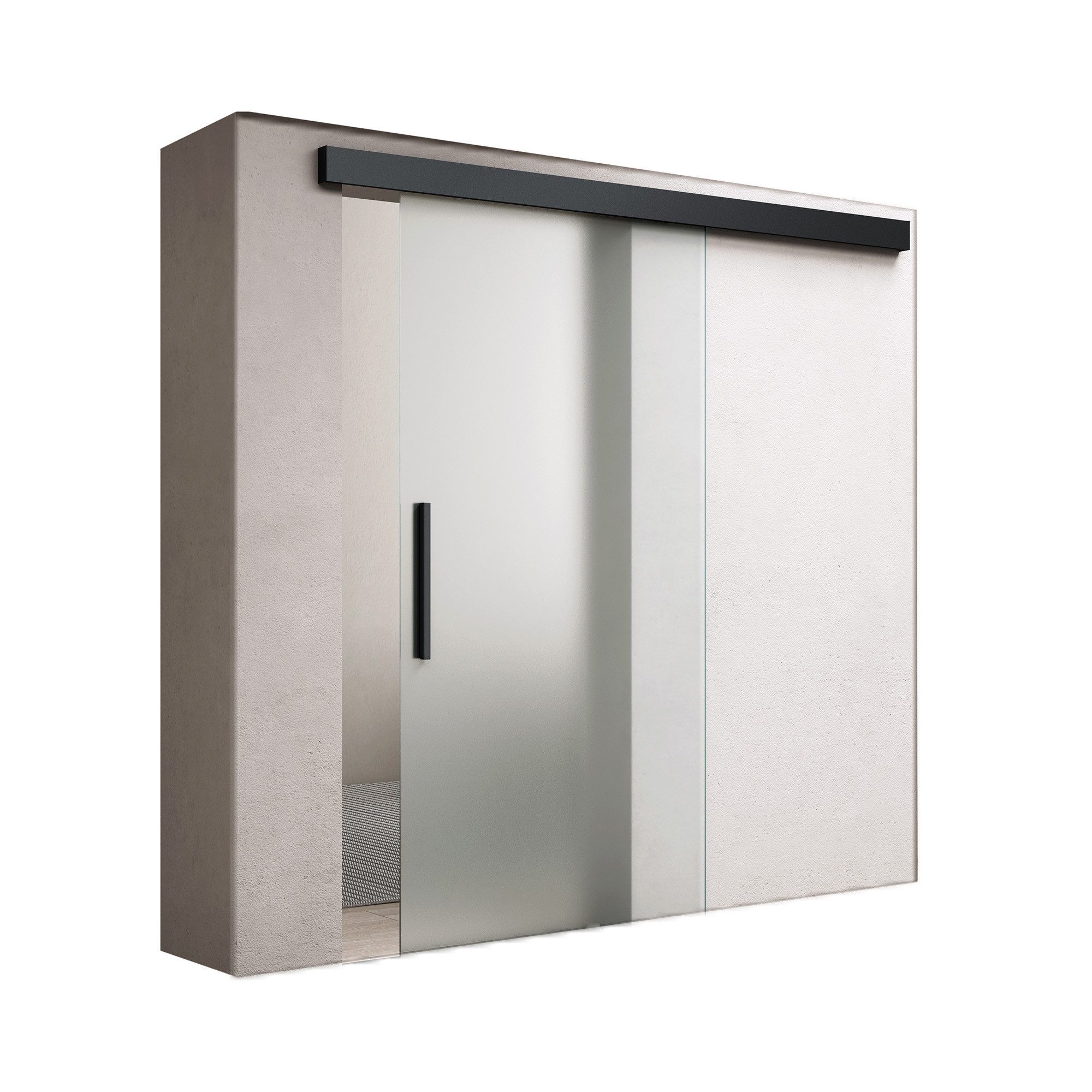 doporro Glasschiebetür Design komplettset mit ESG-Sicherheitsglas günstig online kaufen