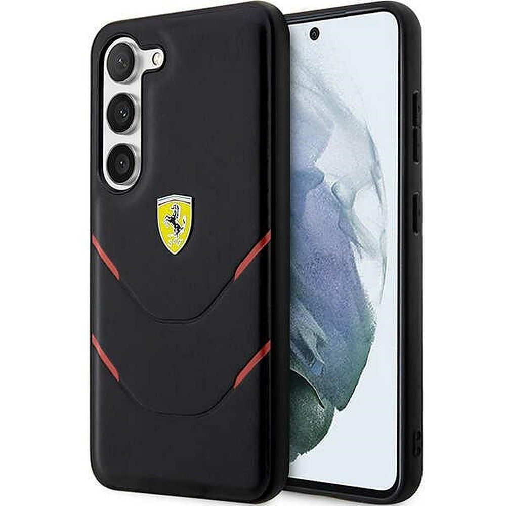 Ferrari Handyhülle Sportliche Hartschale, Rote Akzentlinien, Ferrari-Logo, Kantenschutz