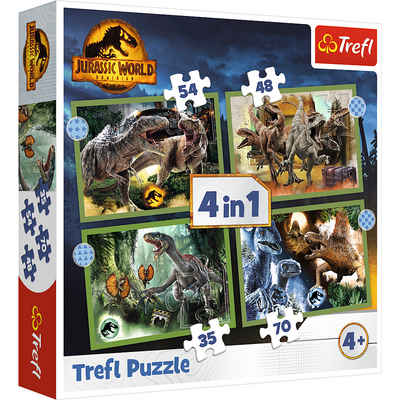 Trefl Puzzle Trefl 34607 Jurassic World 4in1 Puzzle, 35 Puzzleteile