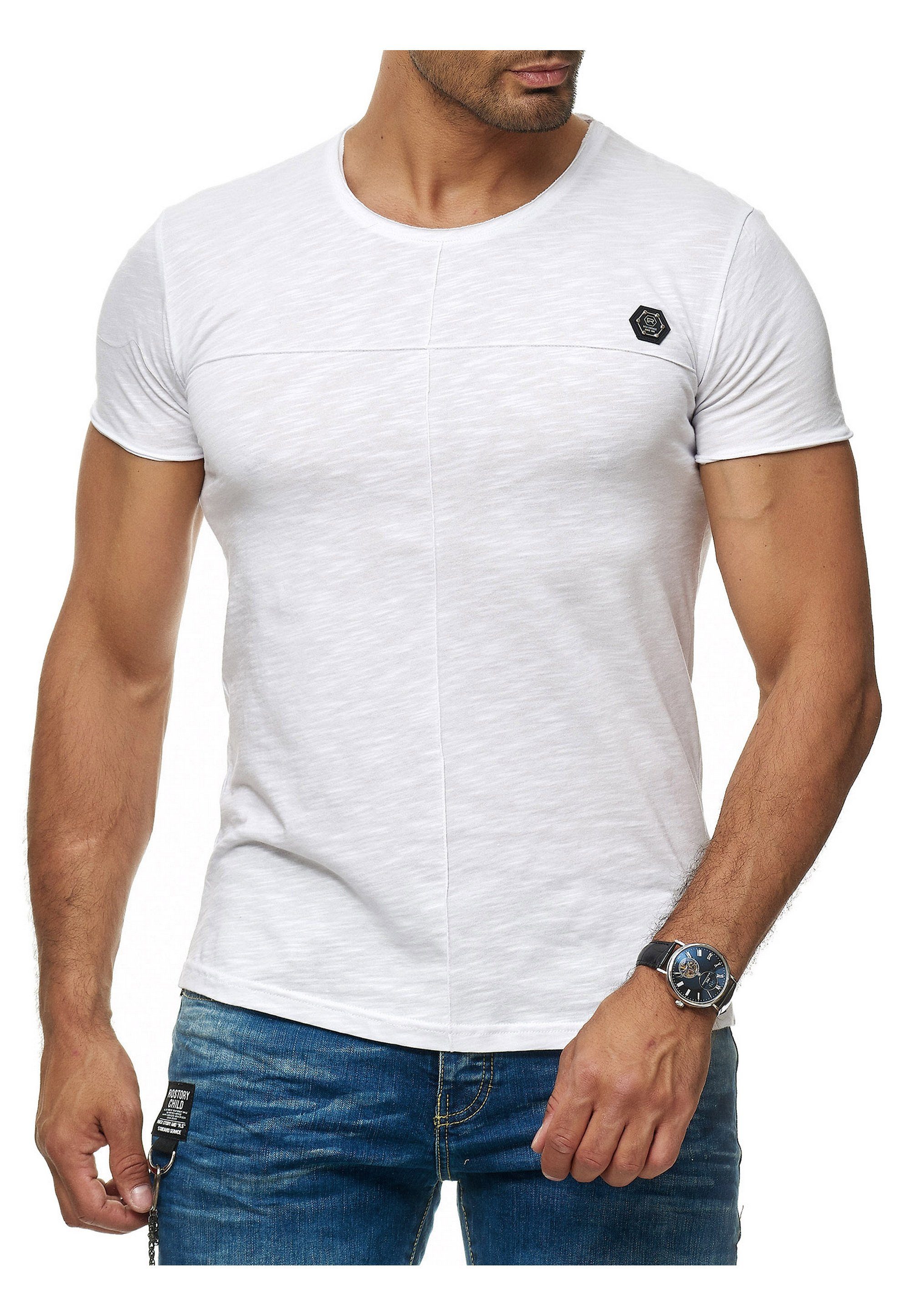 Brandlogo Basic T-Shirt mit weiß Raleigh RedBridge