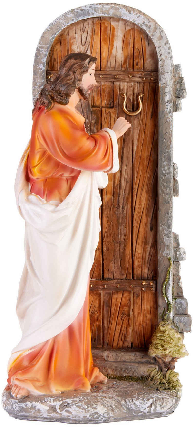 BRUBAKER Weihnachtsfigur Jesus Christus klopft an der Tür - 30 cm Weihnachtsdekoration (mit handbemalter Figur aus Polyresin, 1 St), Abendmahlszene Weihnachtsfigur - Tischdekoration