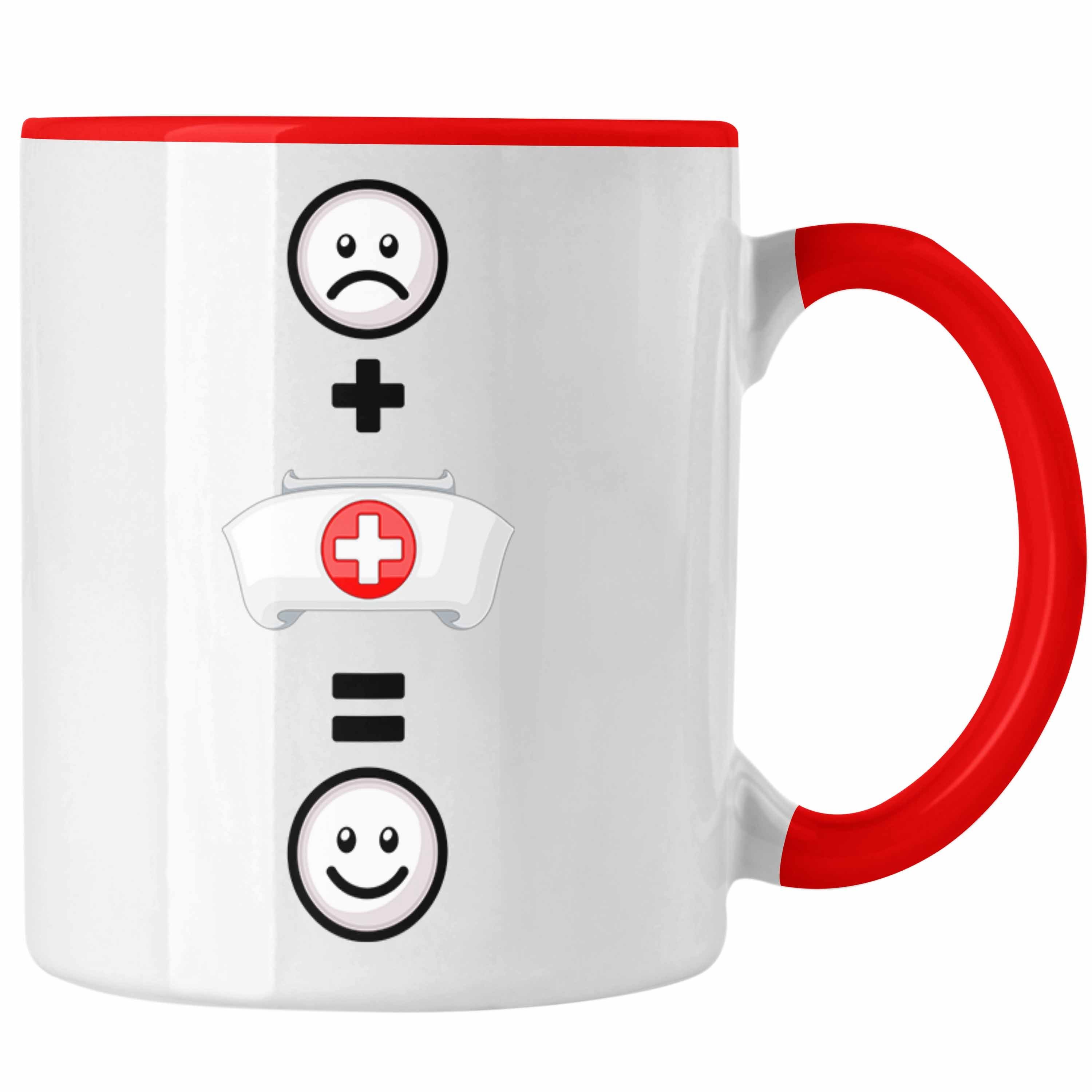 Trendation Tasse Krankenschwester Tasse Geschenk für Krankenschwestern Lustige Geschenk Rot