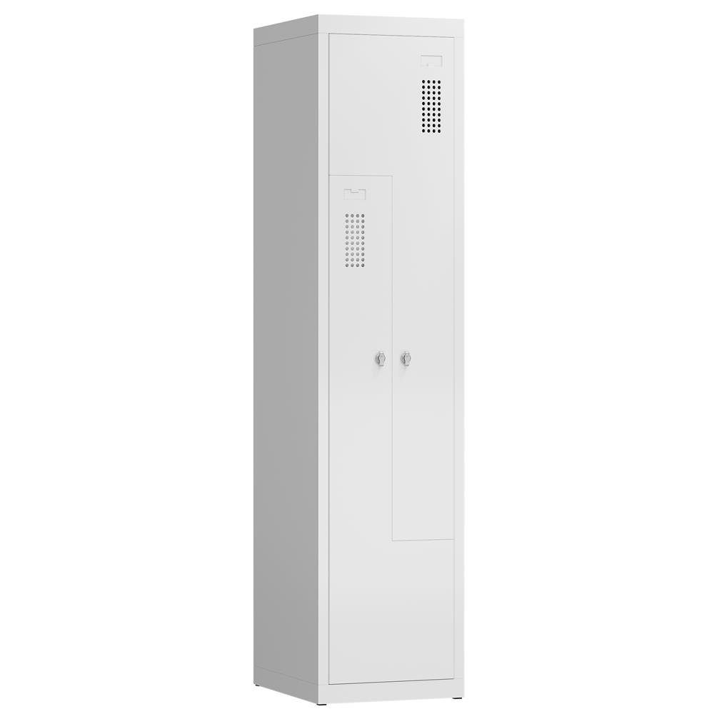 Spind ClassiX Z-Garderobenschrank, 2 Abteile, 1800 x 400 x 500 mm
