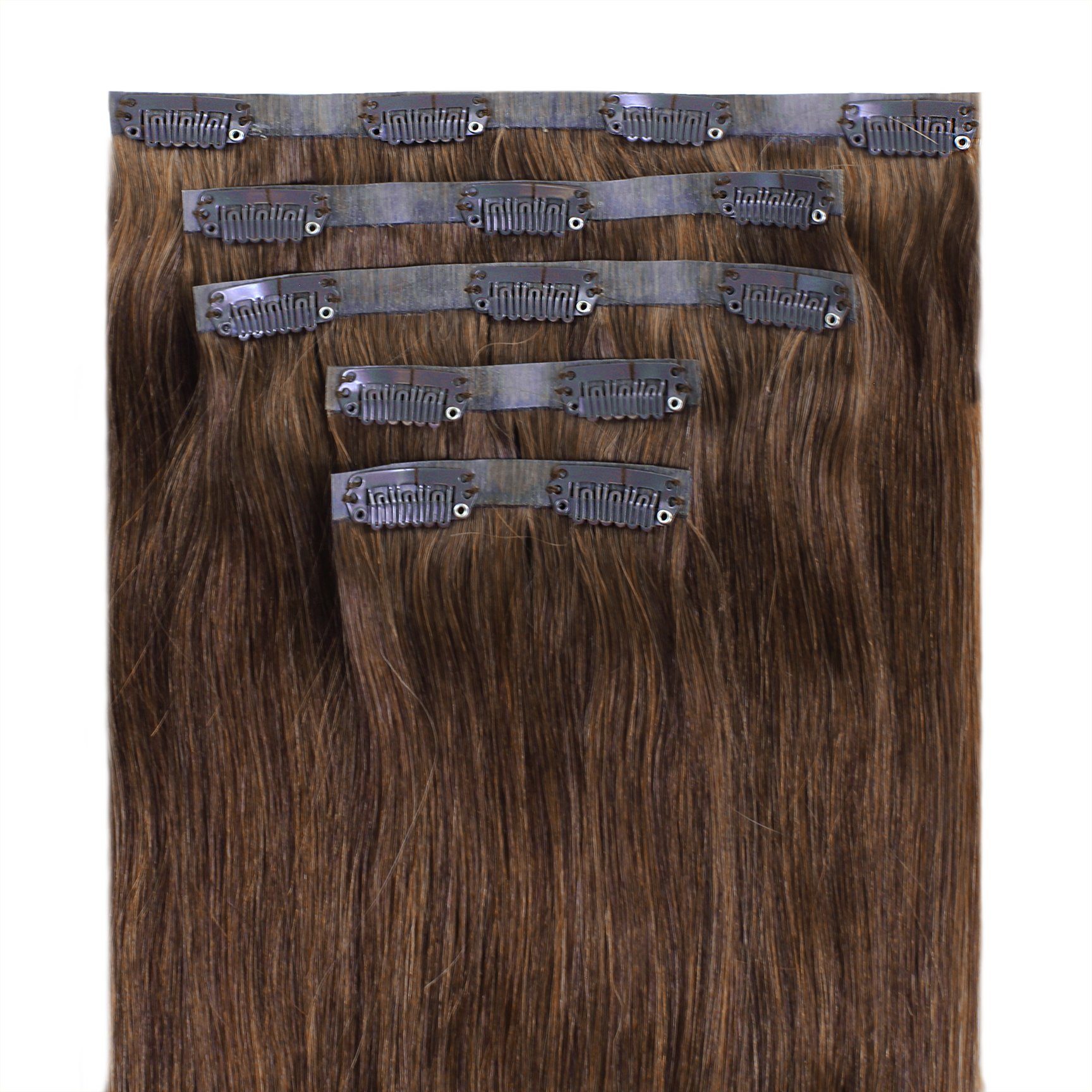 Echthaar-Extension hair2heart Clip Seamless #6/3 Dunkelblond Gold 40cm Extensions