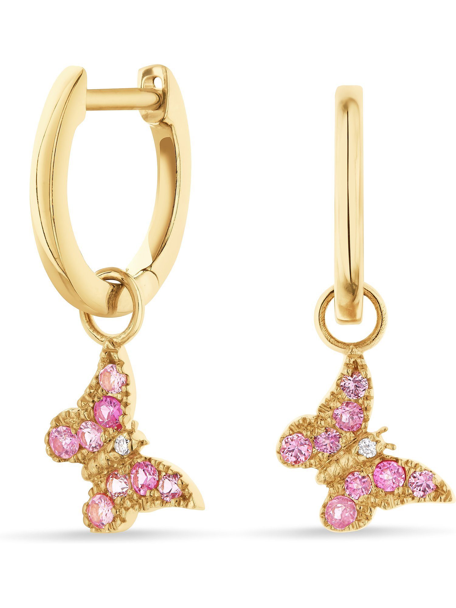 GUIA Paar Creolen GUIA Damen-Creolen 585er Gelbgold 16 Saphir (Paar)