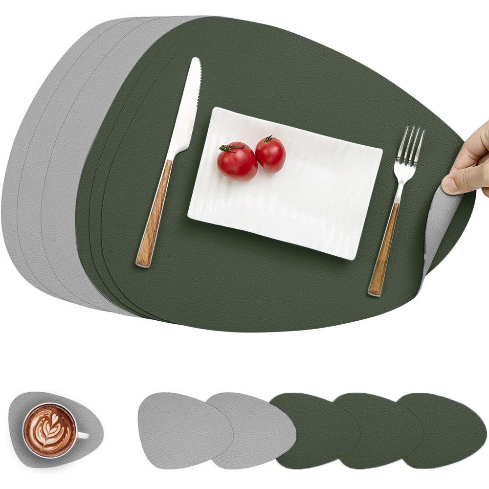 Minicloss Platzset Tischset, Kunstleder, abwischbar, (6-St), Tischsets und Untersetzer