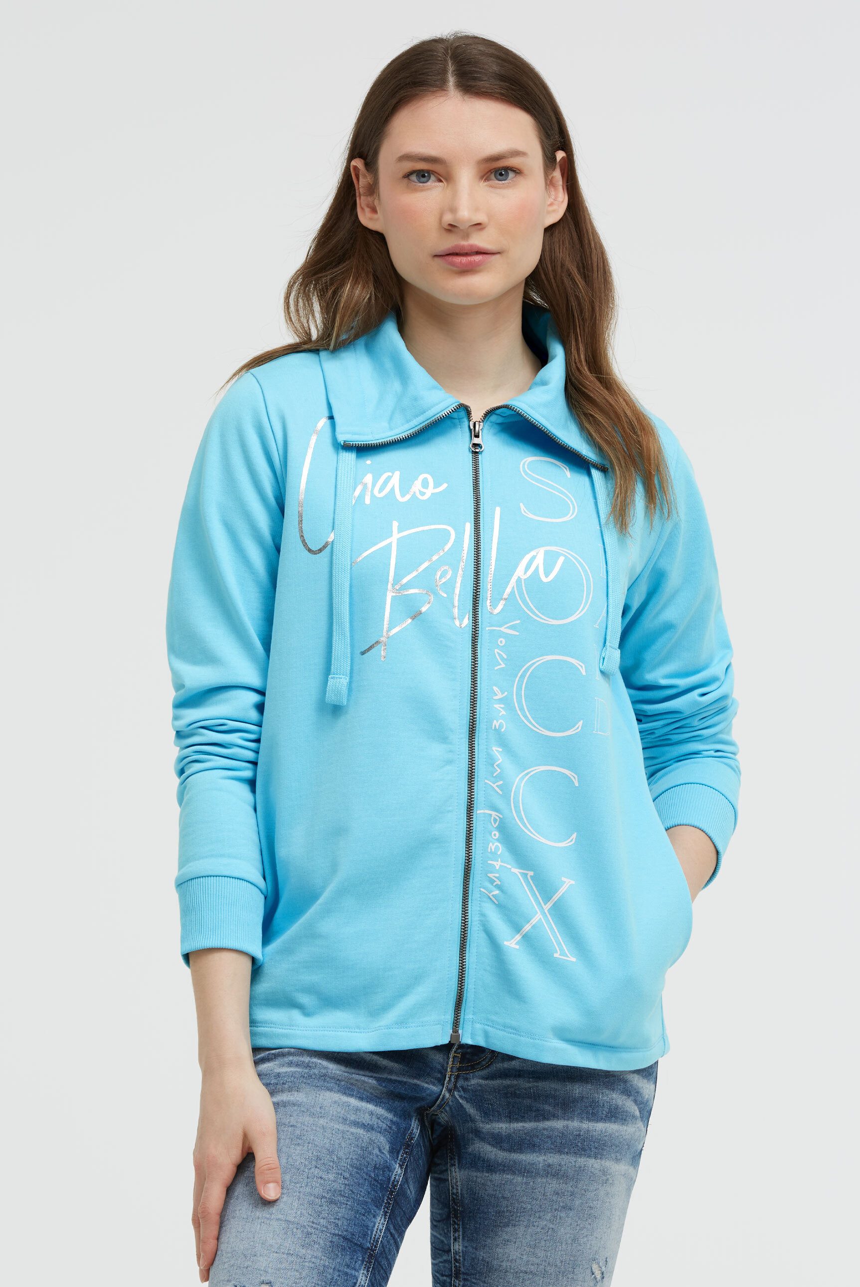 SOCCX Sweatjacke mit Stehkragen