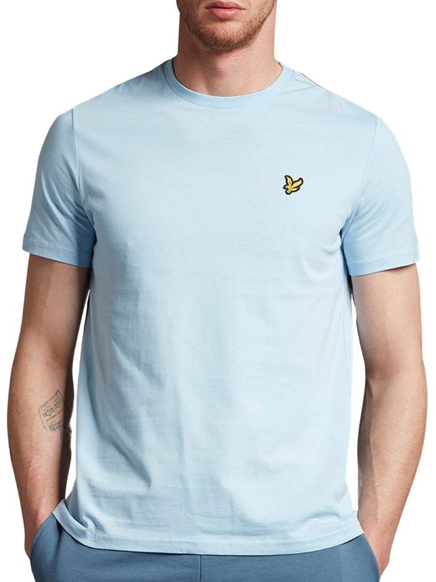 Lyle & Scott T-Shirt Aus 100% Baumwolle Gerader Schnitt Hellblau
