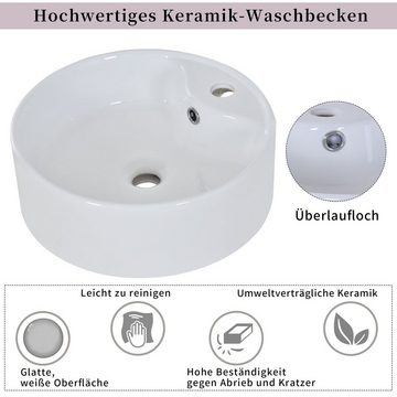 OKWISH Badmöbel-Set Waschtisch hängend 50cm, (Waschbecken 2-tlg,Eck Gäste WC Waschplatz)