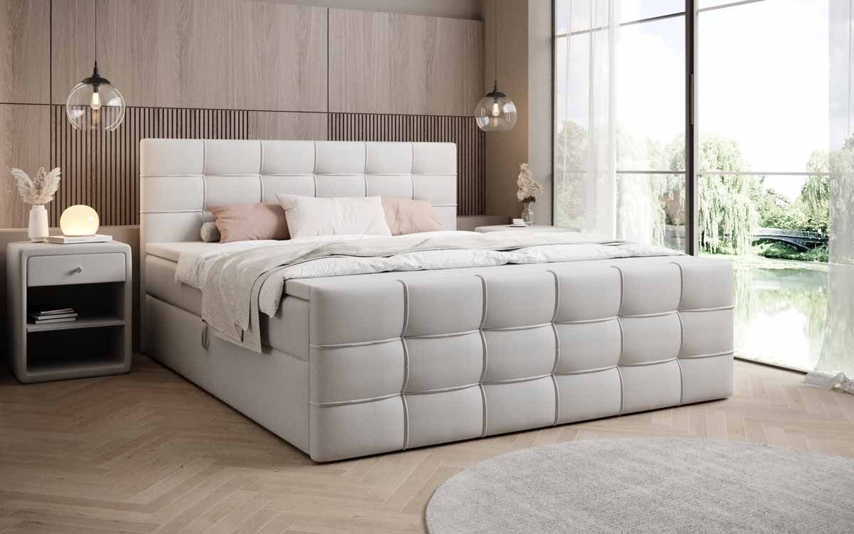 Luxusbetten24 Boxspringbett Luxor Kunstleder, mit Stauraum günstig online kaufen