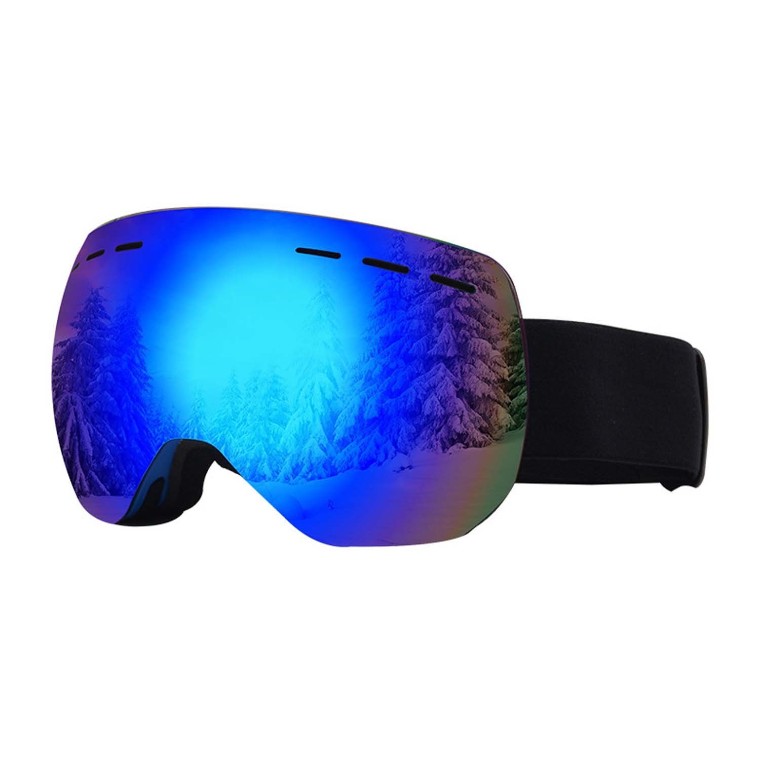 Novalinea Sportbrille Skibrille, doppellagige beschlagfreie große Kugelbrille, (1-St) Blau