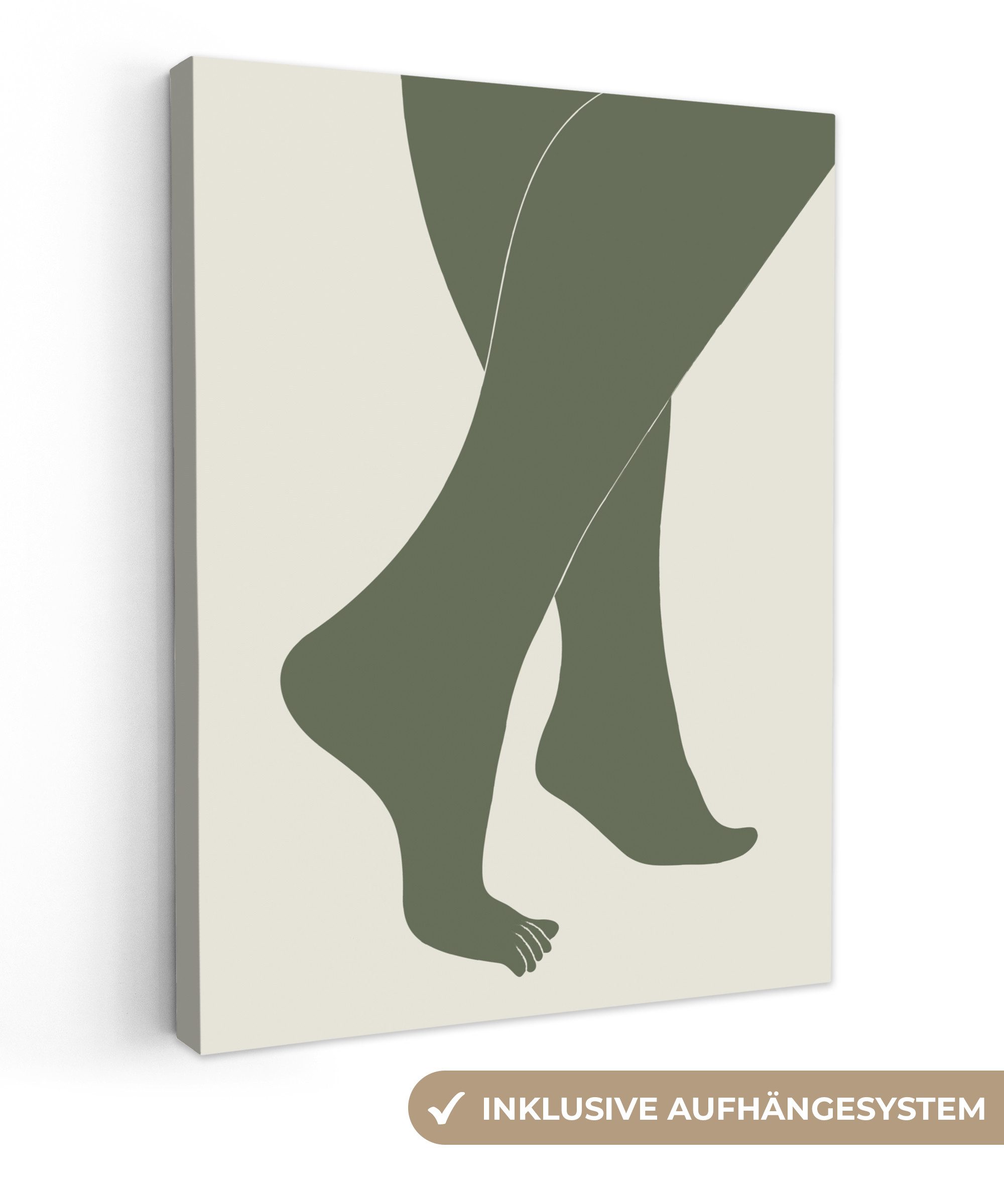 OneMillionCanvasses® Leinwandbild Grün - Beine - günstig online kaufen