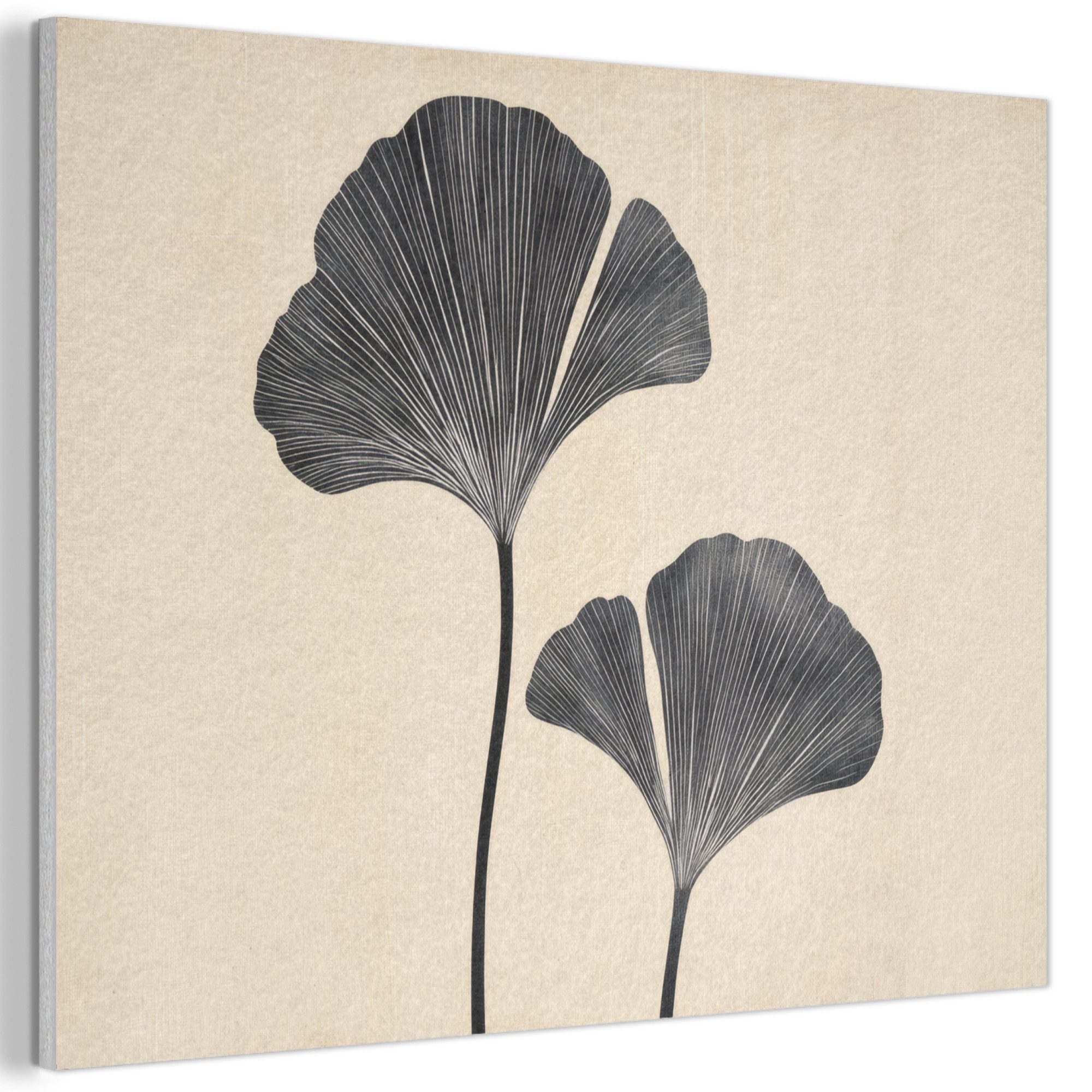 MuchoWow Gemälde Blätter - Minimalistisch - Schwarz, Fotodruck (1 St), Akus günstig online kaufen