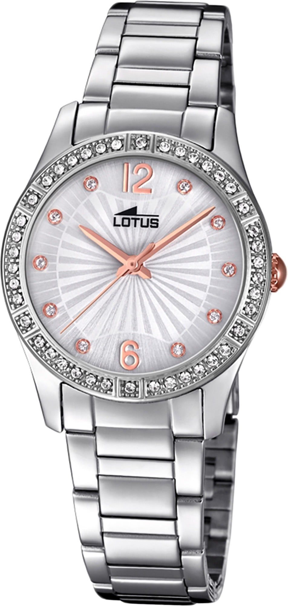 Lotus Quarzuhr Lotus Edelstahl Damen Uhr L18383/1, Damenuhr mit Edelstahlarmband, rundes Gehäuse, mittel (ca. 31mm), Fash