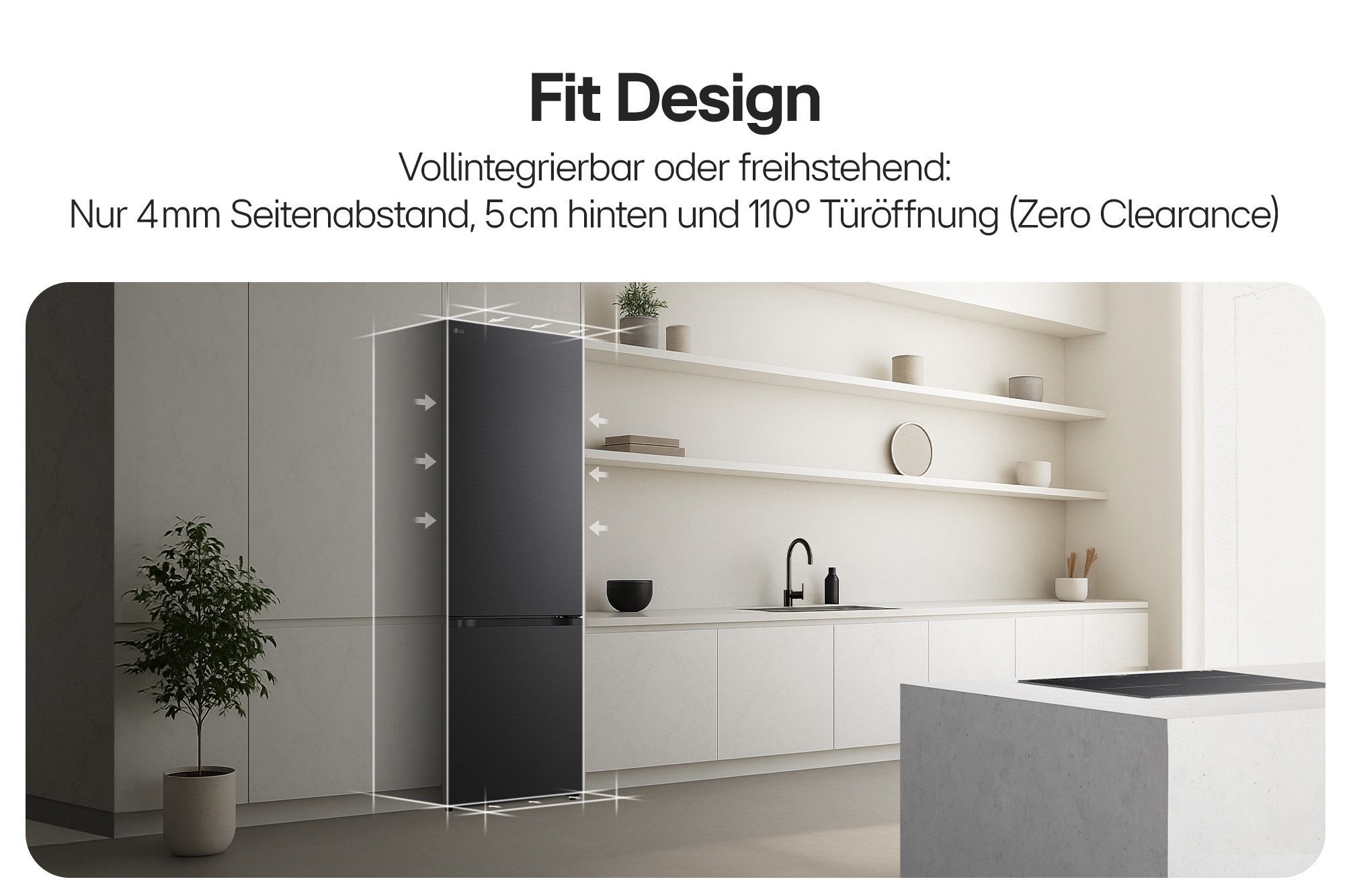 LG Kühl-/Gefrierkombination GBBS726ASW, 203 cm hoch, 59,5 cm breit, Fit&Max: Vollintegrierbar & Maximale Ausstattung – Bild 2 von 5