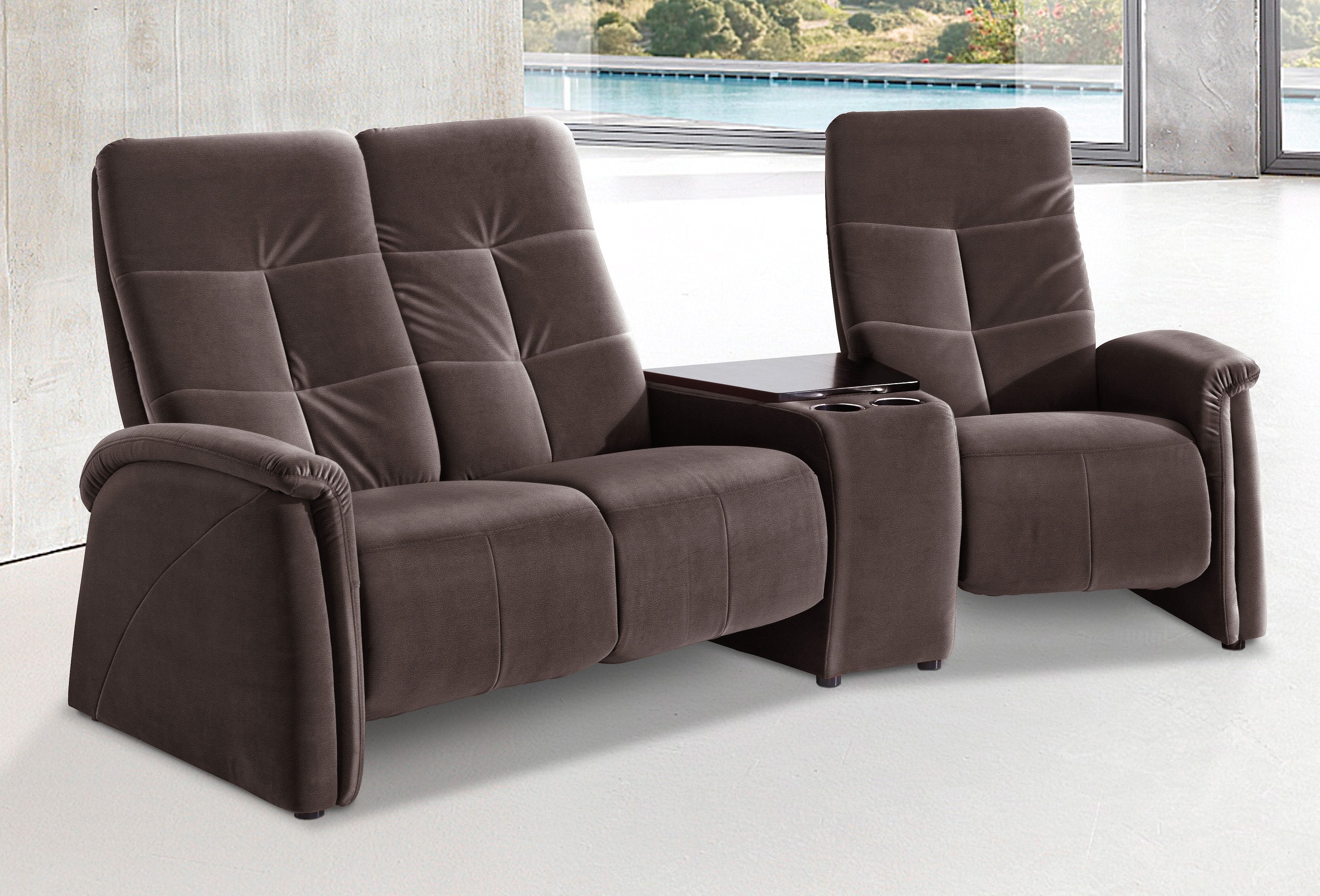 exxpo - sofa fashion 3-Sitzer Tivoli, Kinosofa mit Tischablage & Stauraumfach, man. Relaxfunktion, mit Relaxfunktion
