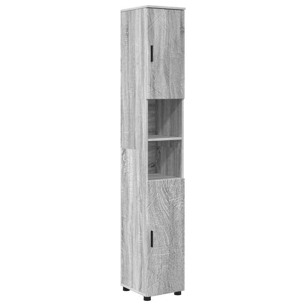 vidaXL Badezimmerspiegelschrank Bad hoher Schrank Grau günstig online kaufen
