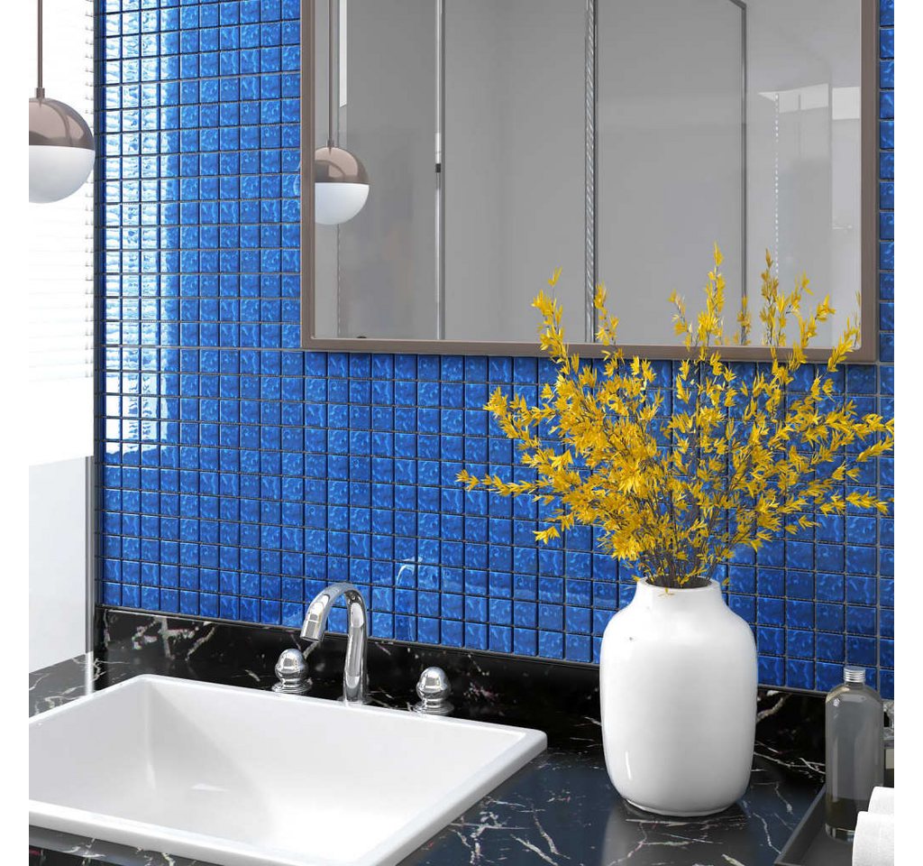 Thumbnail - vidaXL Mosaikfliesen, Mosaikfliesen 11 Stk. Blau 30x30 cm Glas