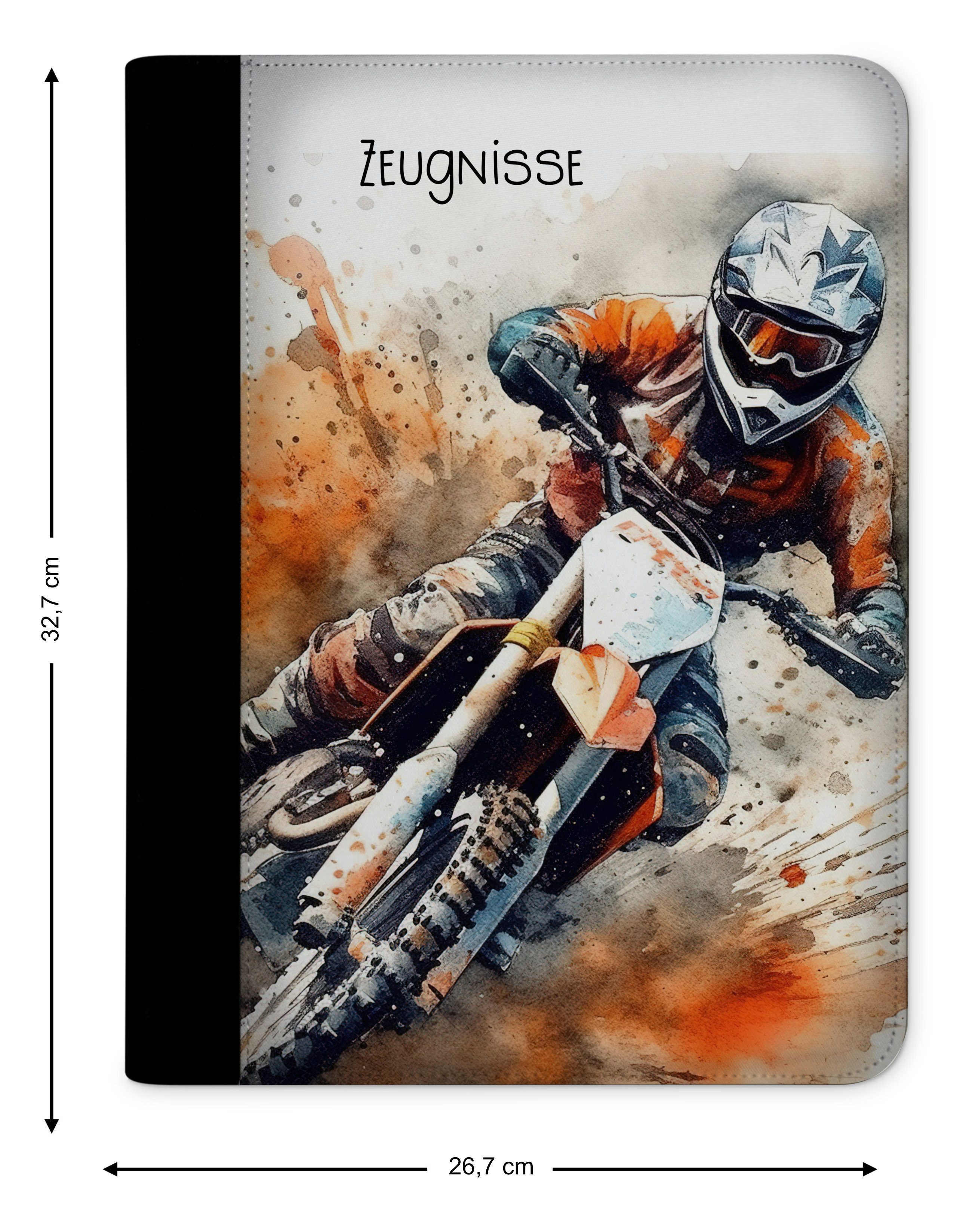 CreaDesign Schreibmappe Kinder Zeugnismappe, Dokumentenmappe, Ordner A4, Motorcross (1-St)