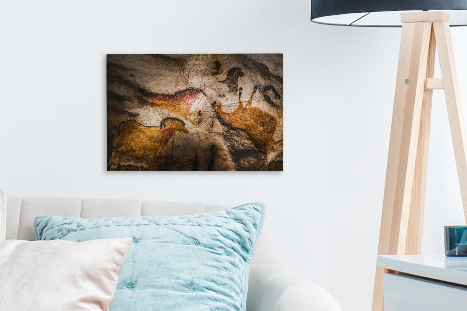 in Wandgemälde OneMillionCanvasses® den Leinwandbilder, Wandbild von Höhlen in St), Aufhängefertig, Frankreich, cm Lascaux (1 Wanddeko, Leinwandbild 30x20