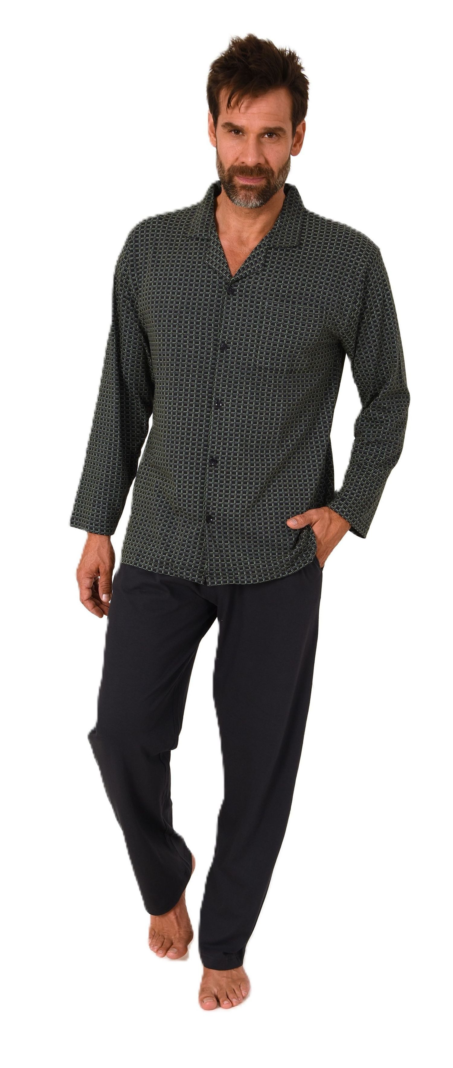 Normann Pyjama Herren Langarm Schlafanzug zum günstig online kaufen