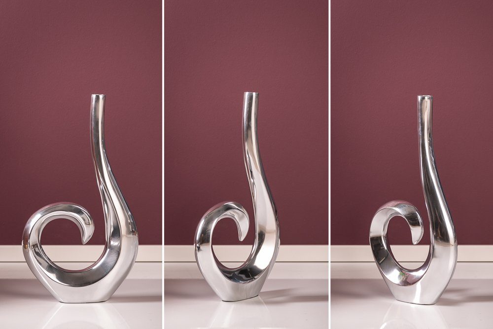 riess-ambiente Tischvase WAVE · (1 aus silber Aluminium Vase poliert Dekovase · St), · 47cm