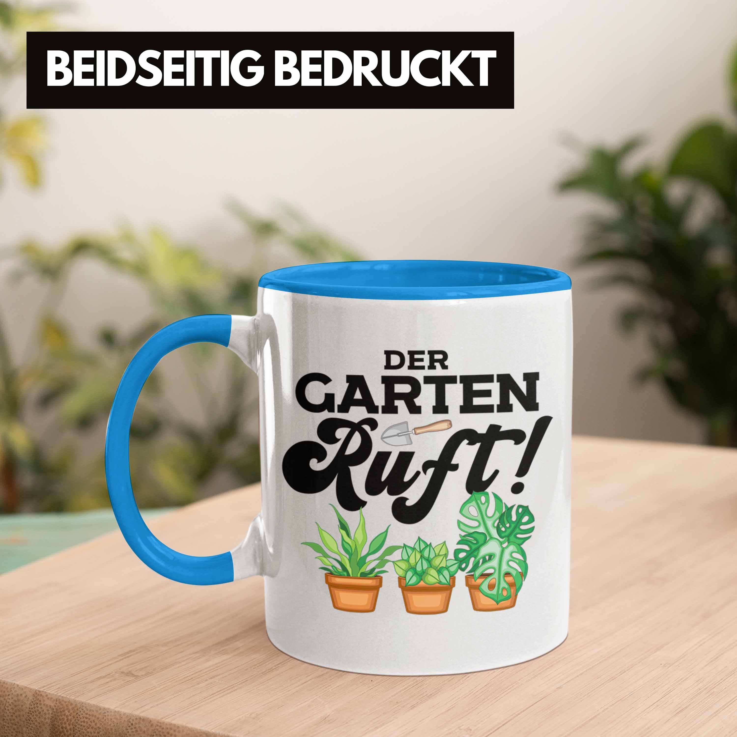 Kaffeetasse Trendation Blau Hobbygärtner Trendation Oma - Grarten Der Geschenk Opa Gärtner Geschenk Tasse Tasse Ruft Landschaftsgärtner