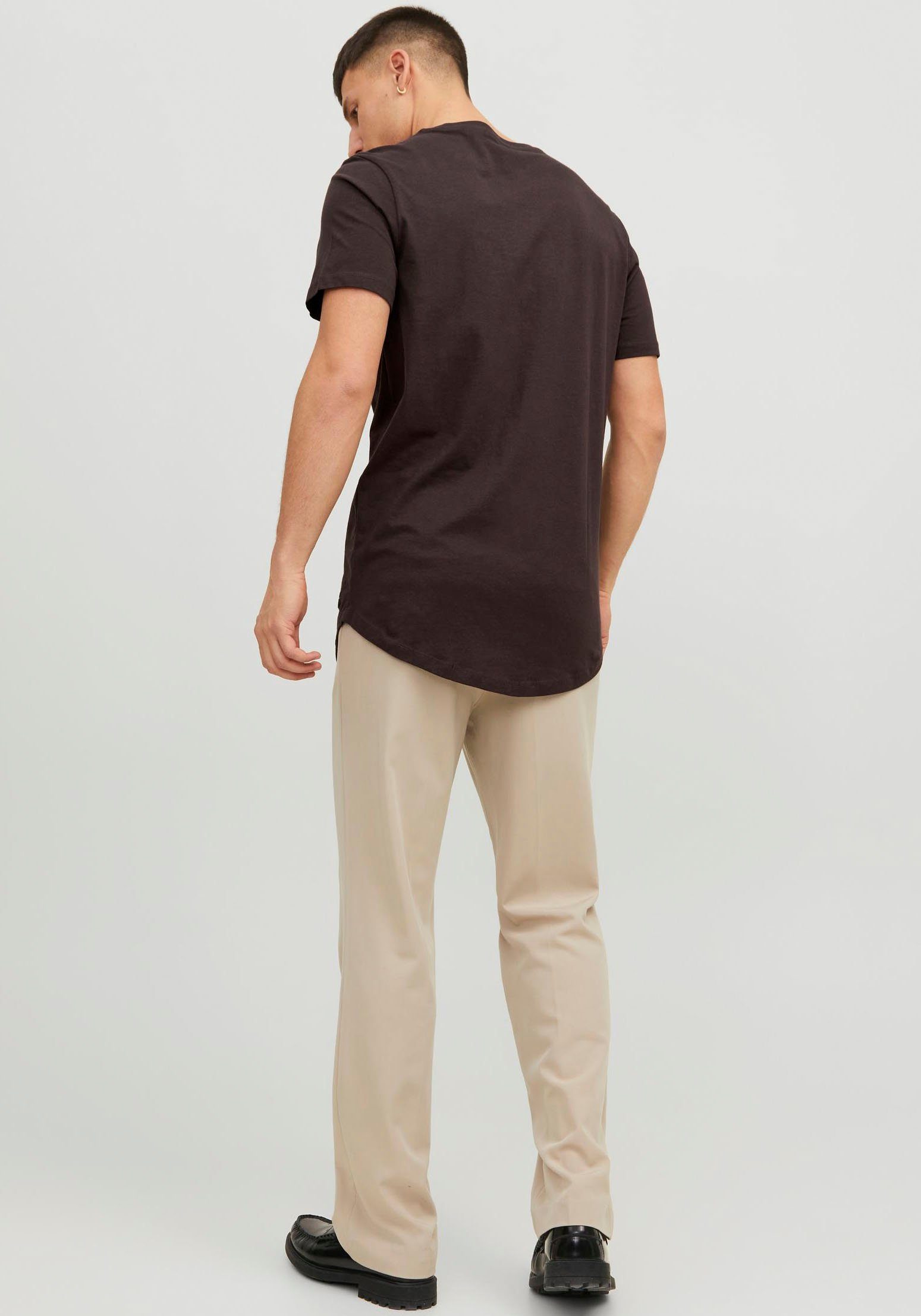 Jack & NOOS Rundhalsshirt CREW NECK Brown Seal JJENOA Jones TEE SS