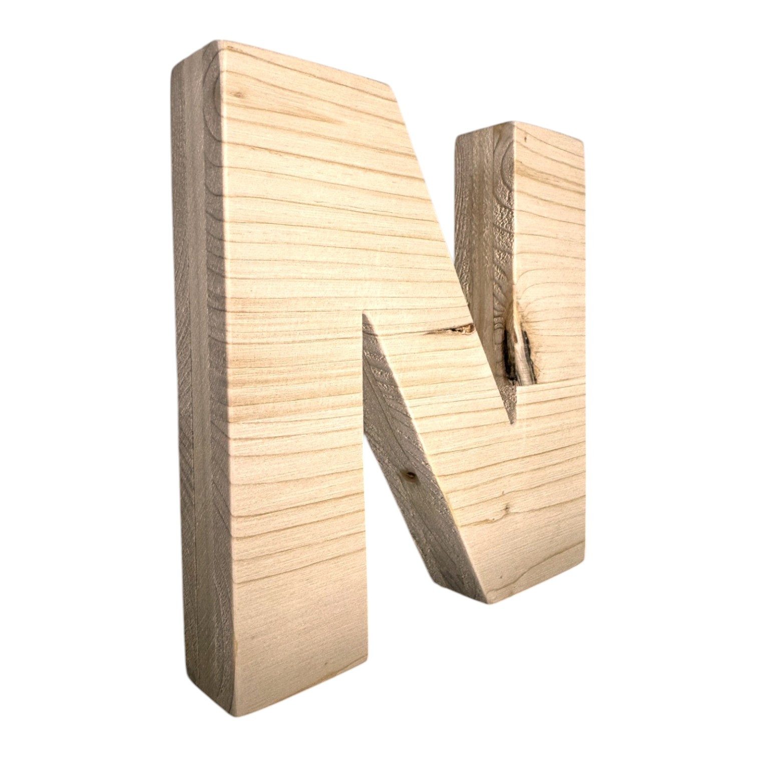 Zayno Deko-Buchstaben Holzbuchstabe "N" aus massivem Fichtenholz (Packung, 1 St., Fördert das Kennenlernen des Alphabetes), in liebevoller Handarbeit aus hochwertigem Fichtenholz gefertigt.