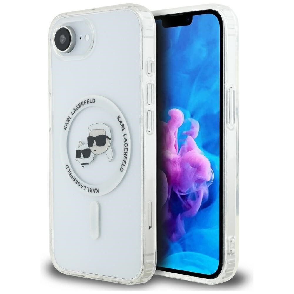 KARL LAGERFELD Handyhülle iPhone 16e Kunststoff MagSafe Logo Figuren 6,1 Zoll, Kantenschutz