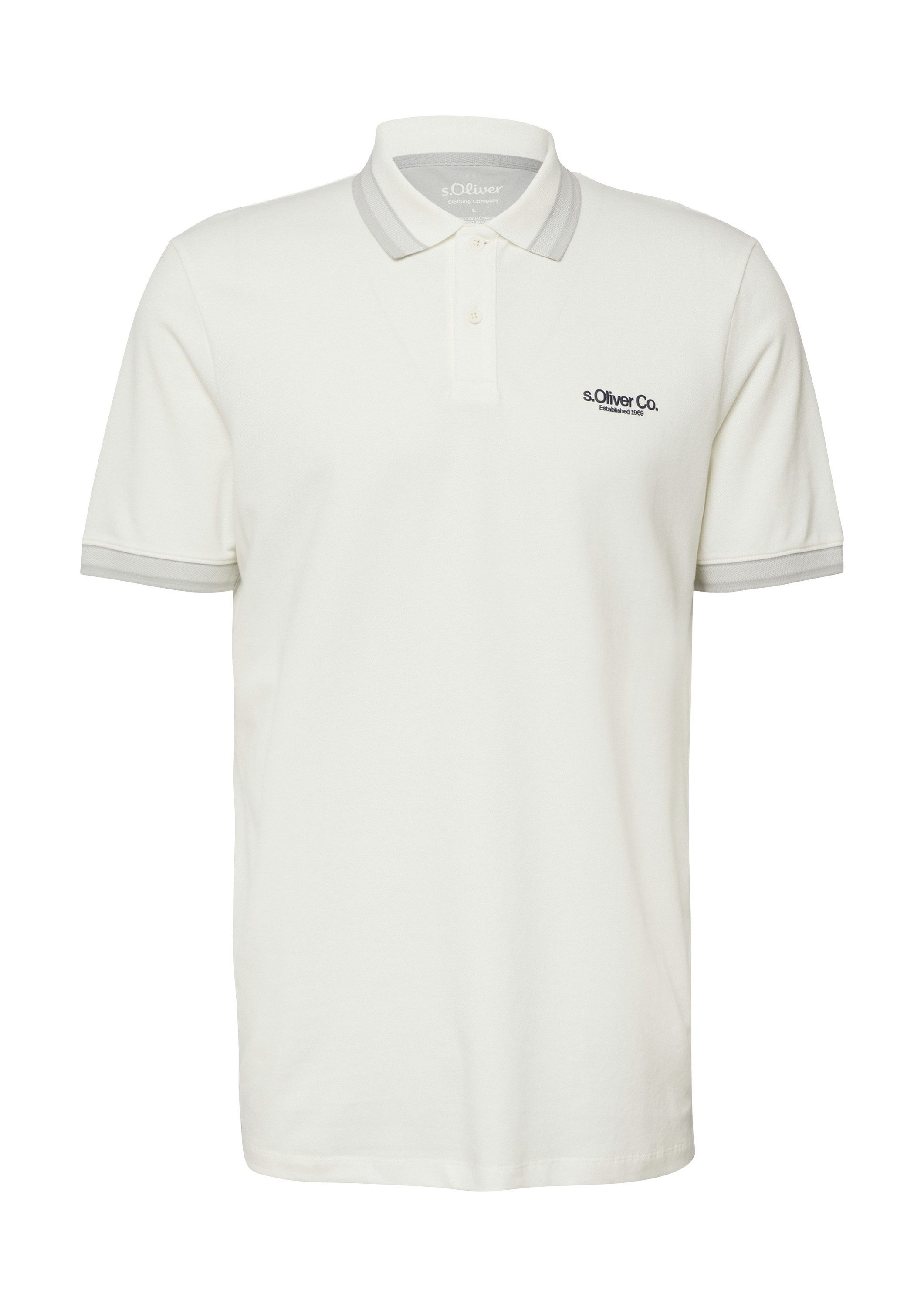 s.Oliver Kurzarmshirt Polo-Shirt Poloshirt aus Piqué mit Kontrast-Details