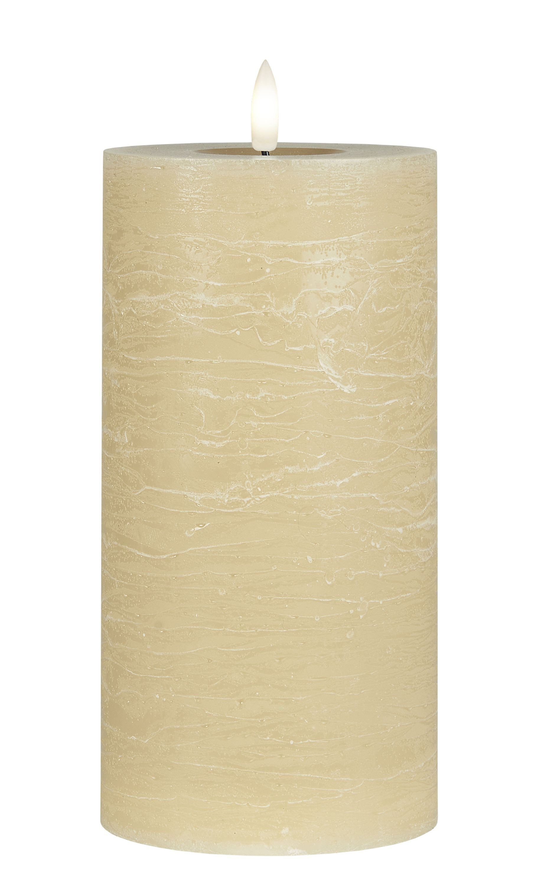 Ib Laursen LED-Leuchte Ib Laursen - LED Kerze Stumpenkerze H 20cm D 10cm Beige 8798-44